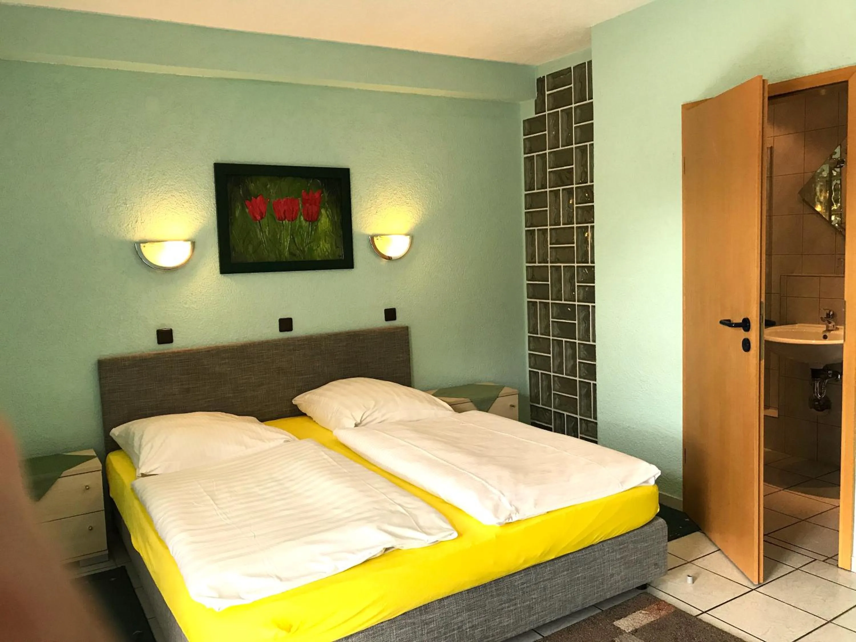 Bedroom, Bed in Hotel Restaurant Alt Laubach