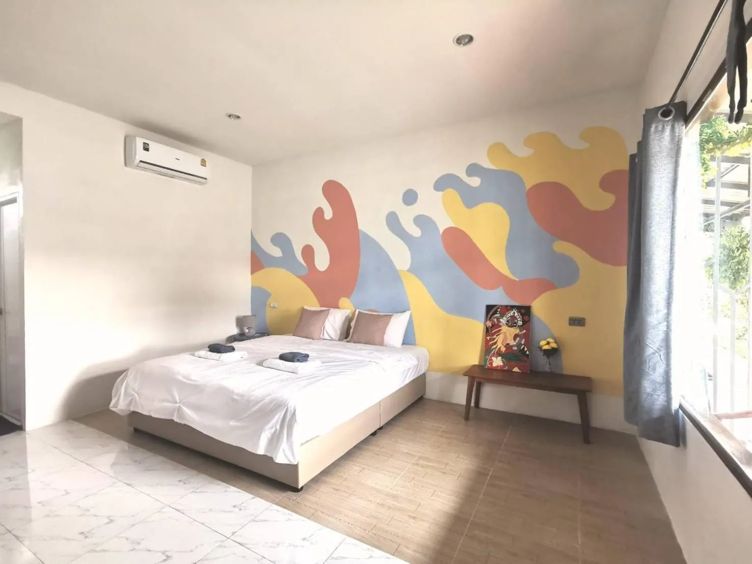 Bed in Nararin Garden House