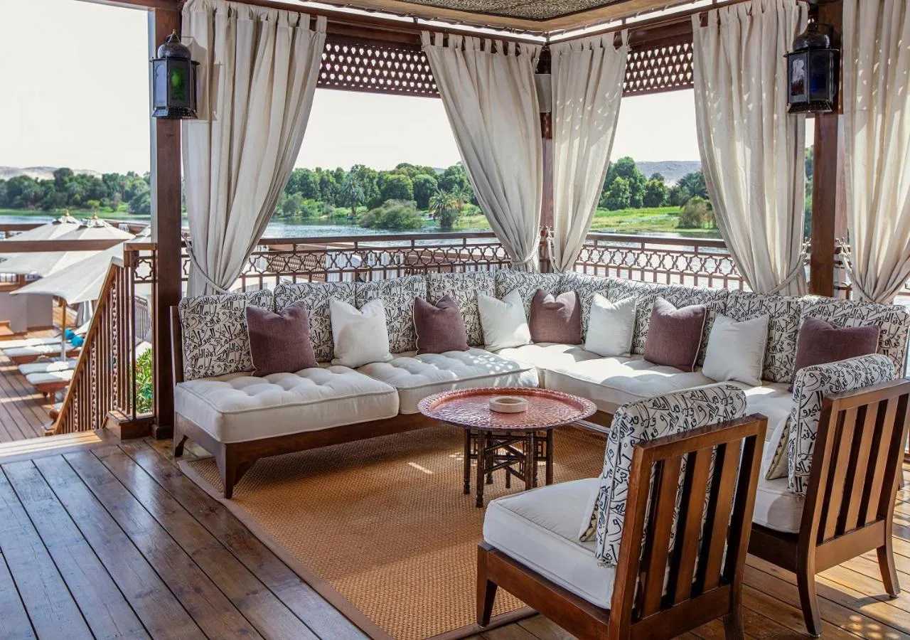 Seating area in Dahabeya Yakouta Nile Cruise-Every Monday from Luxor- Aswan for 05 nights