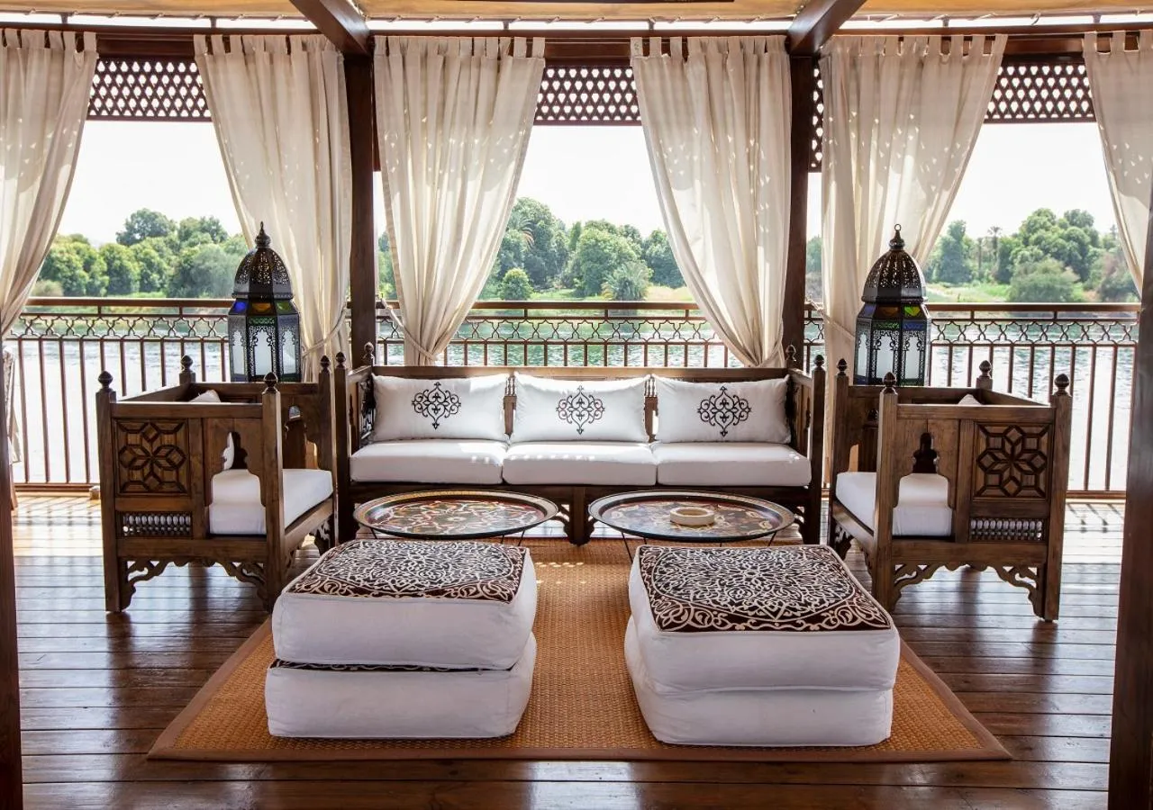Seating area in Dahabeya Yakouta Nile Cruise-Every Monday from Luxor- Aswan for 05 nights