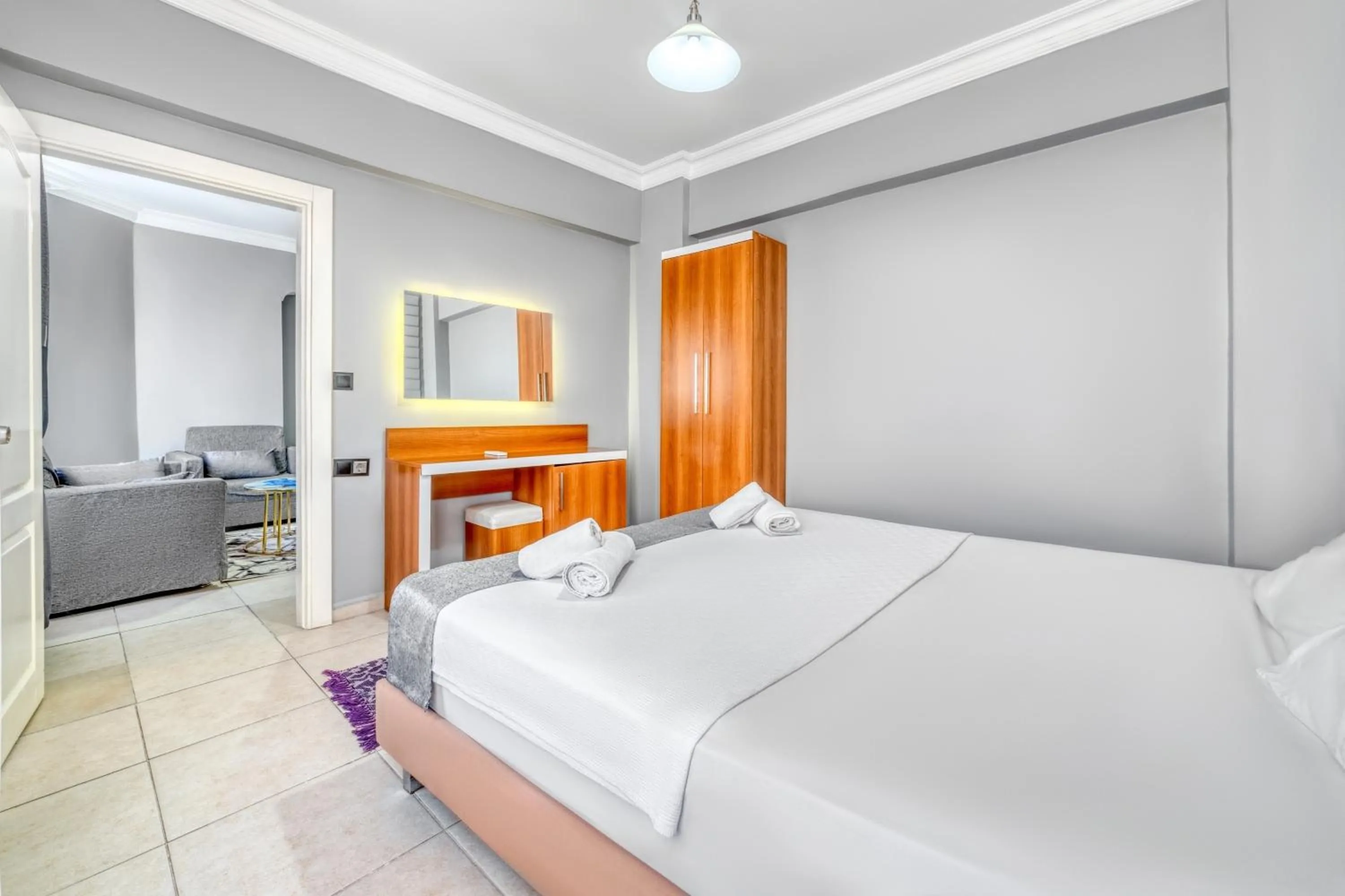 Bedroom in Kleopatra ICARIA Apart Hotel