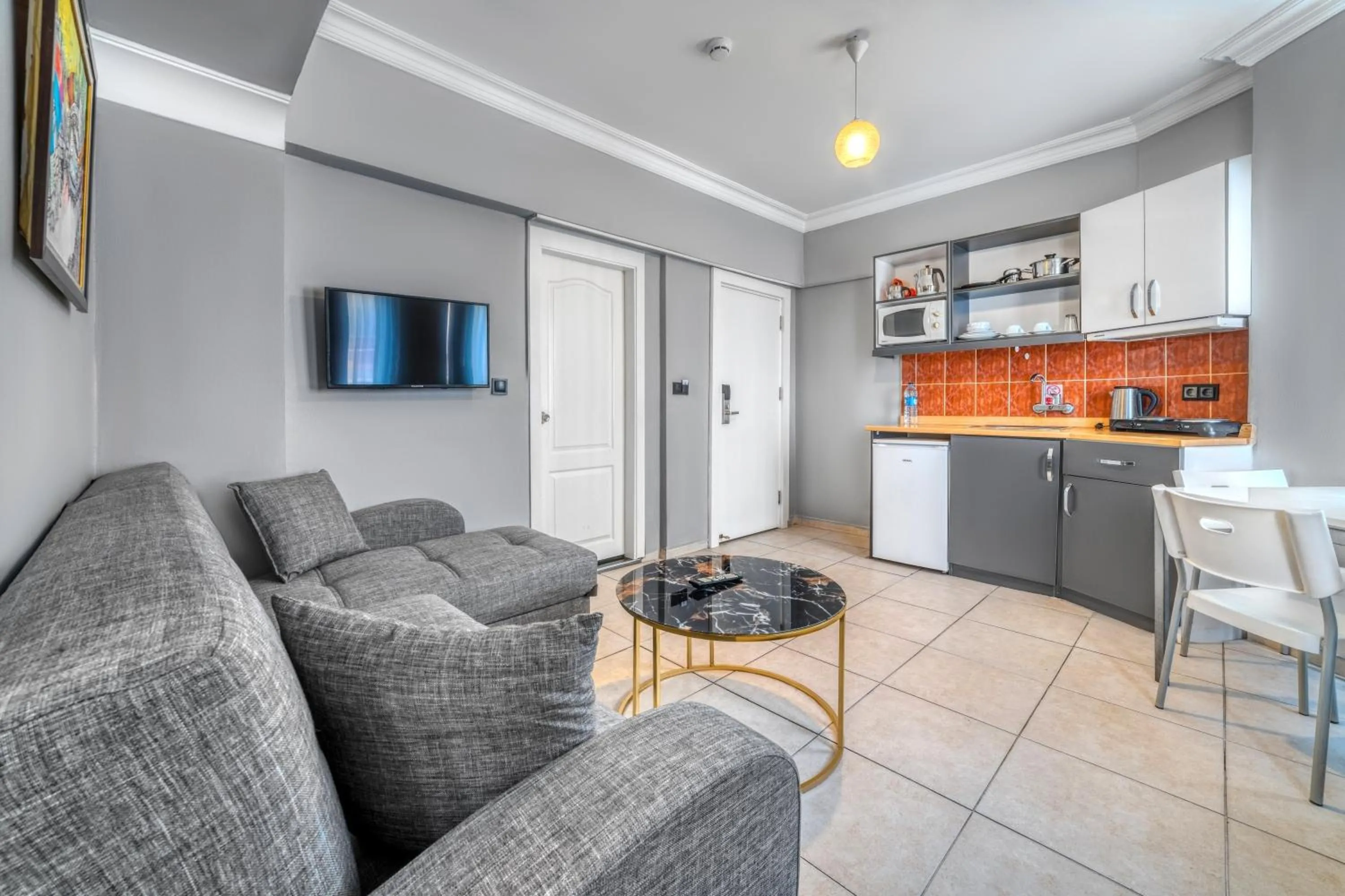 Living room in Kleopatra ICARIA Apart Hotel