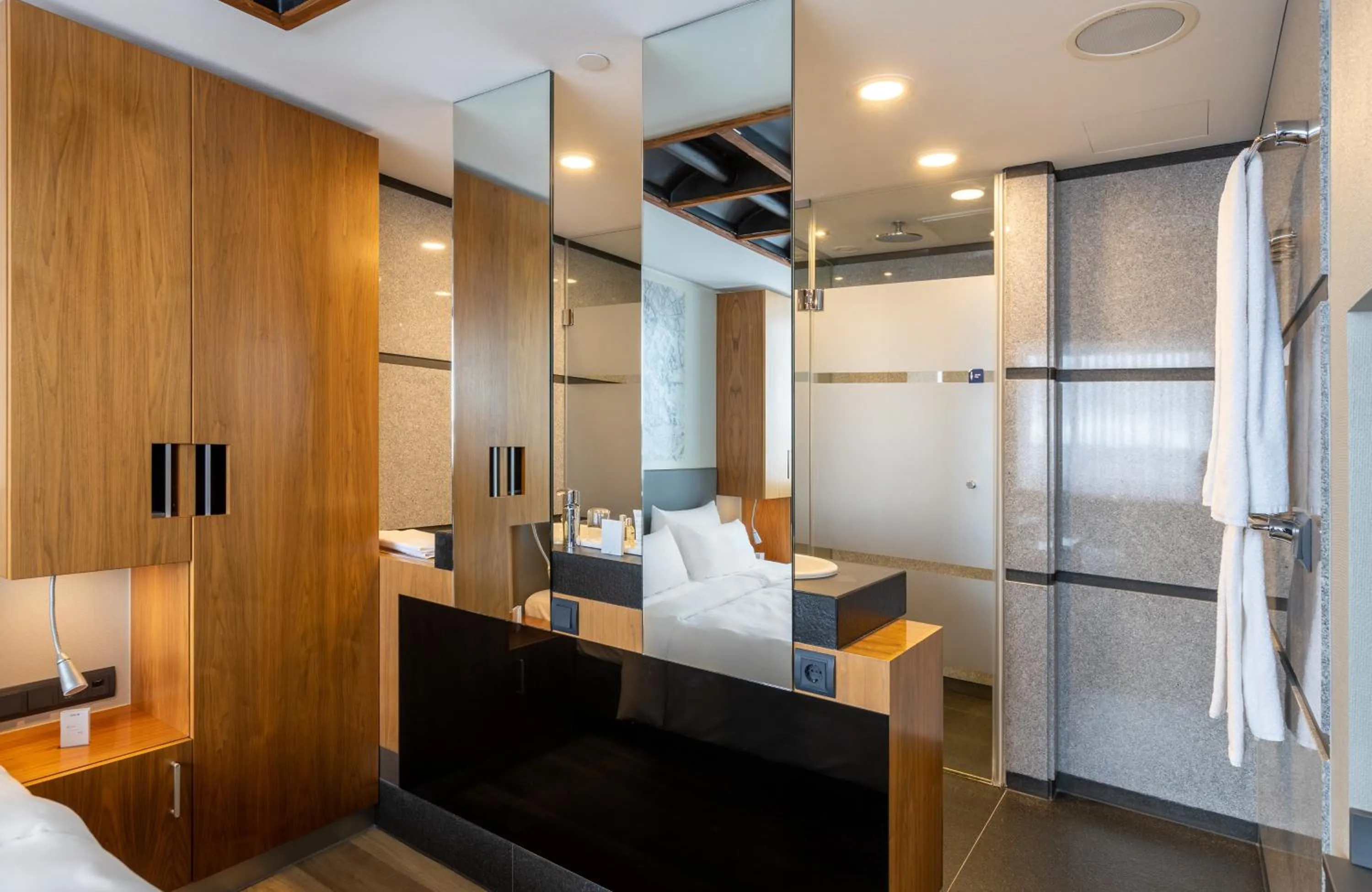 Bathroom, Bed in NYX Hotel Erfurt by Leonardo Hotels