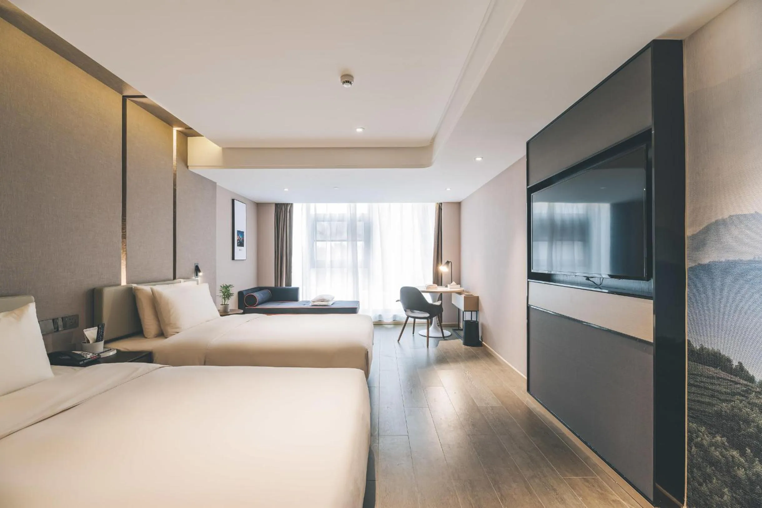 Bed in Atour Hotel Huzhou Dongwu