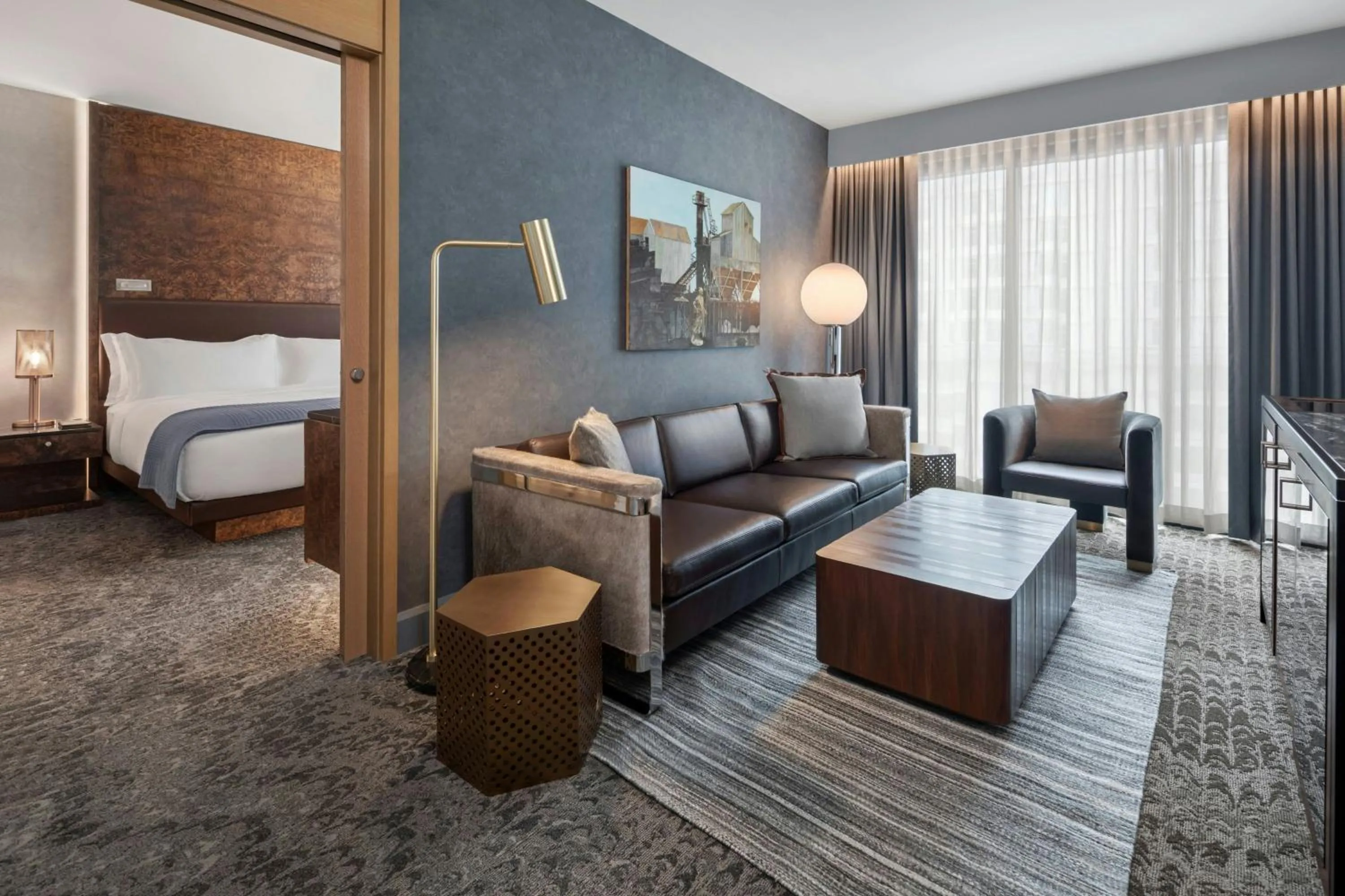 Living room, Bed in The Joseph, a Luxury Collection Hotel, Nashville