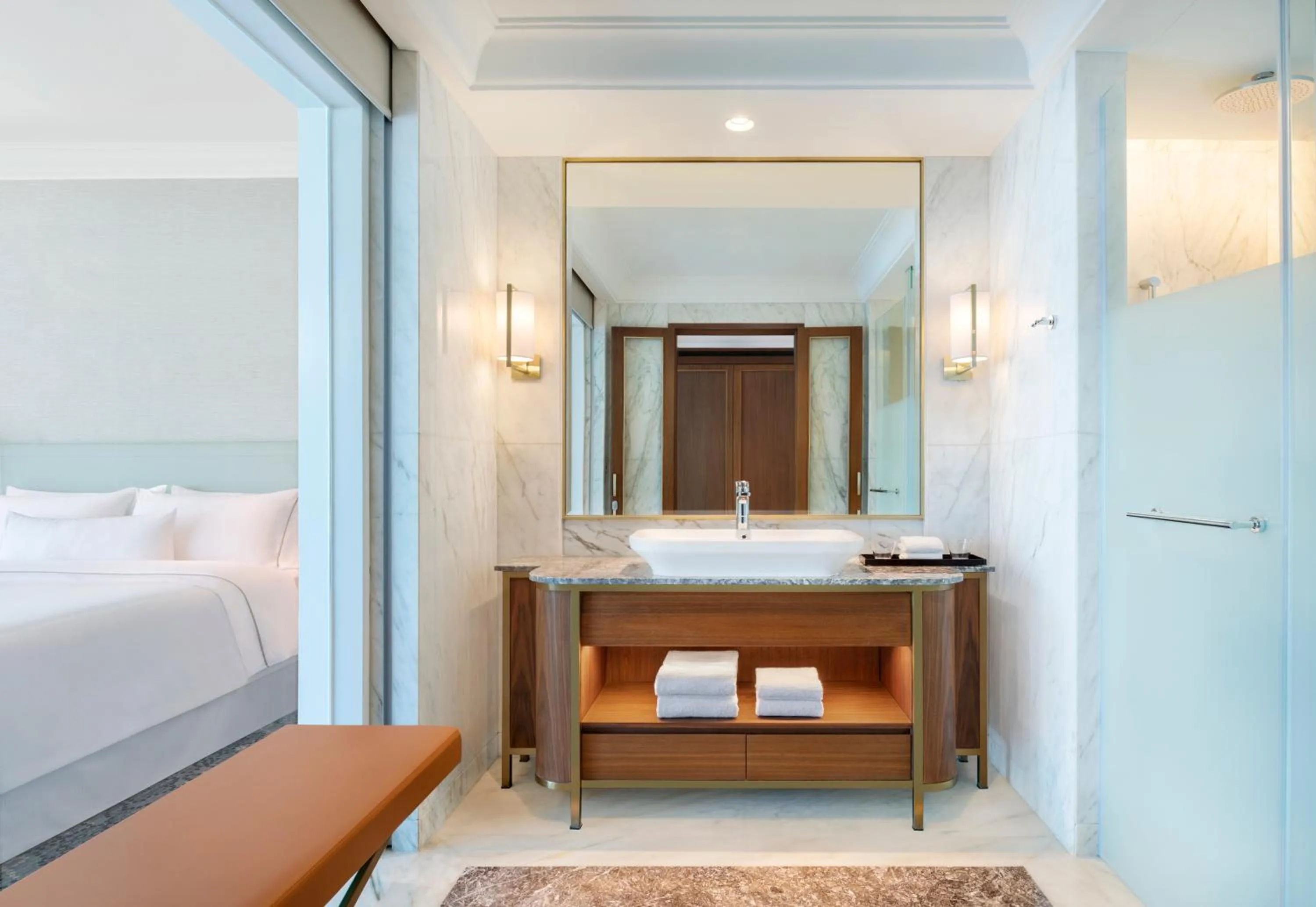 Bathroom, Bed in The Westin Surabaya