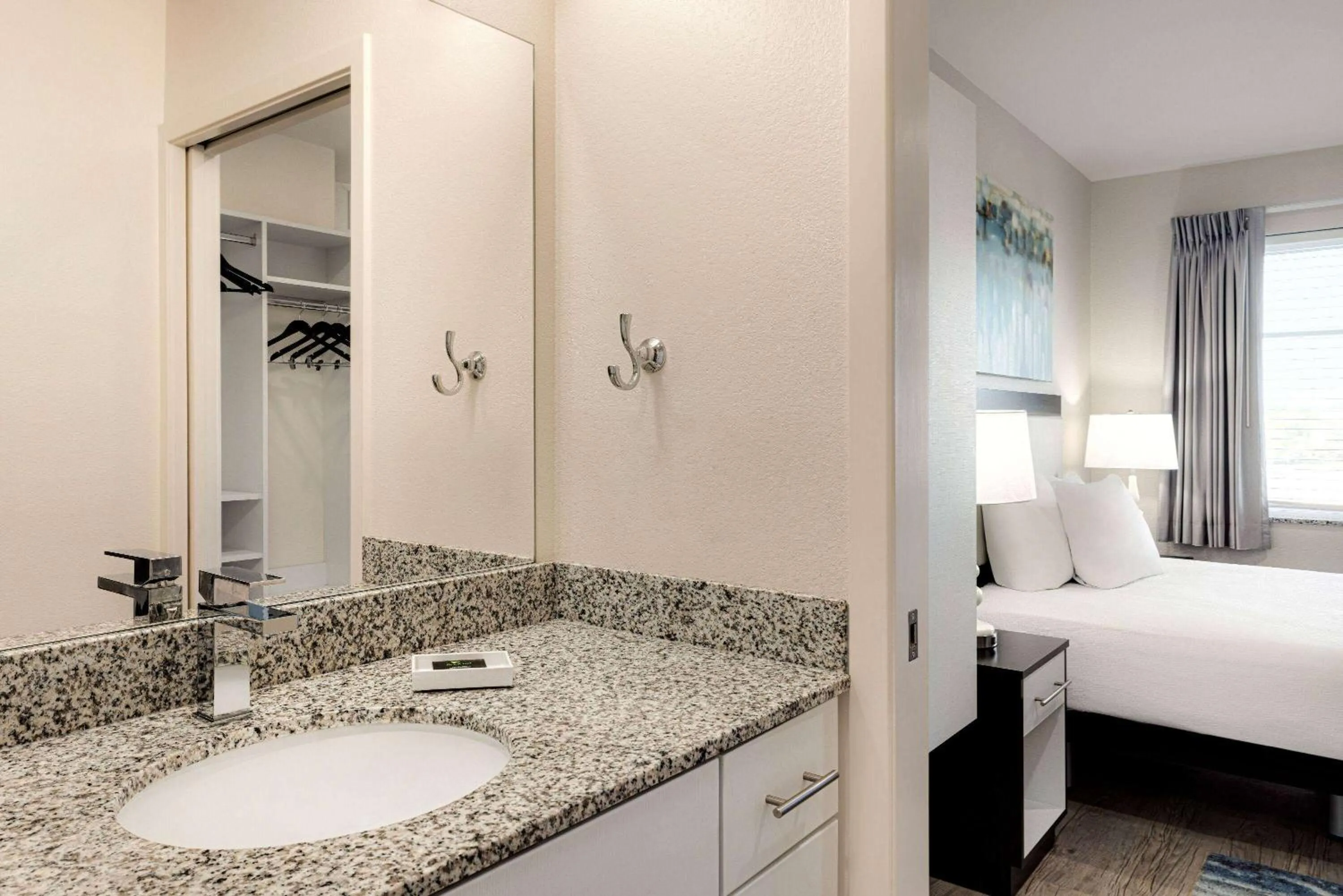 Bathroom, Bed in WaterWalk Extended Stay Raleigh Durham Research Triangle