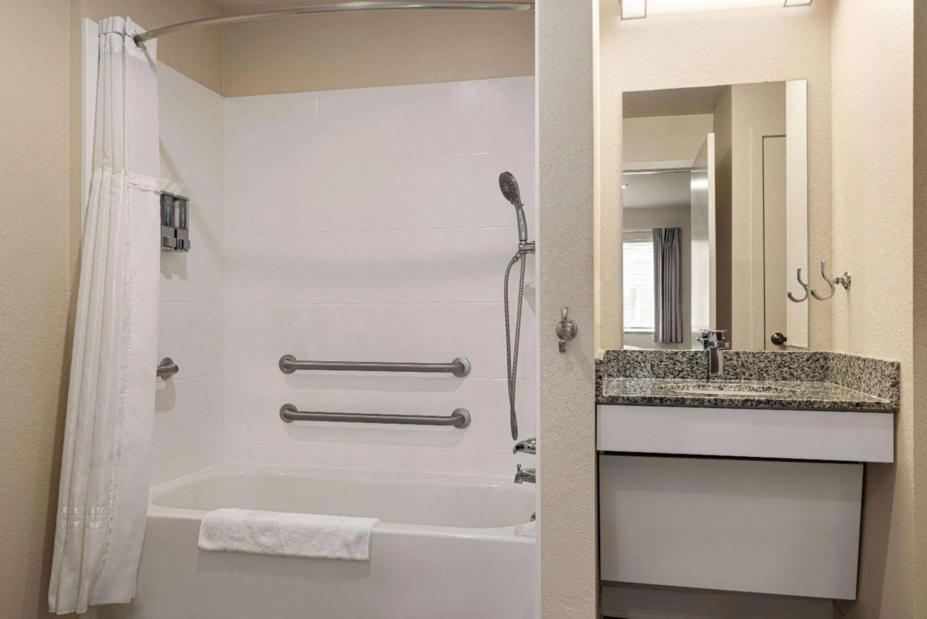 Shower in WaterWalk Extended Stay Raleigh Durham Research Triangle