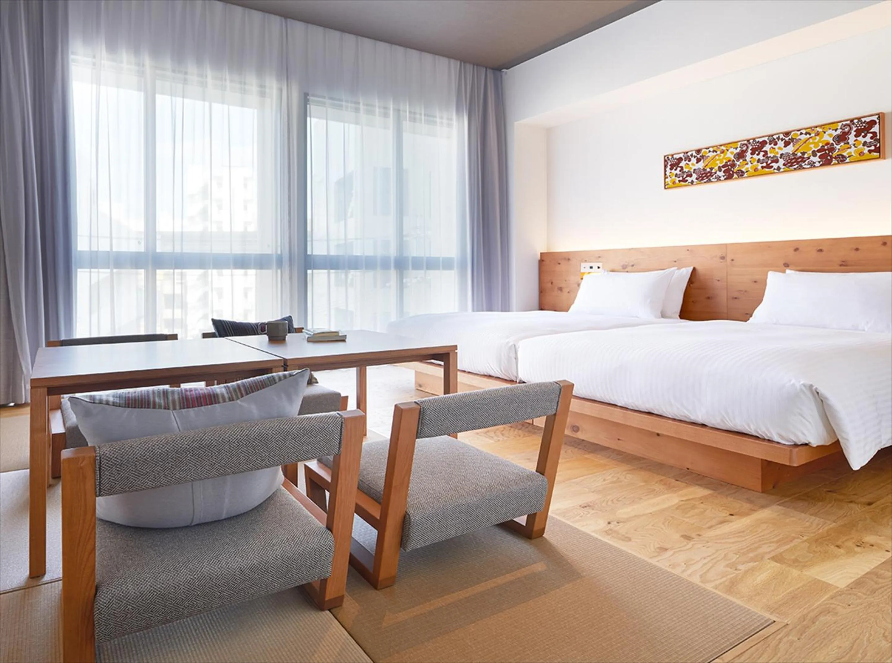 Living room, Bed in HOTEL STRATA NAHA