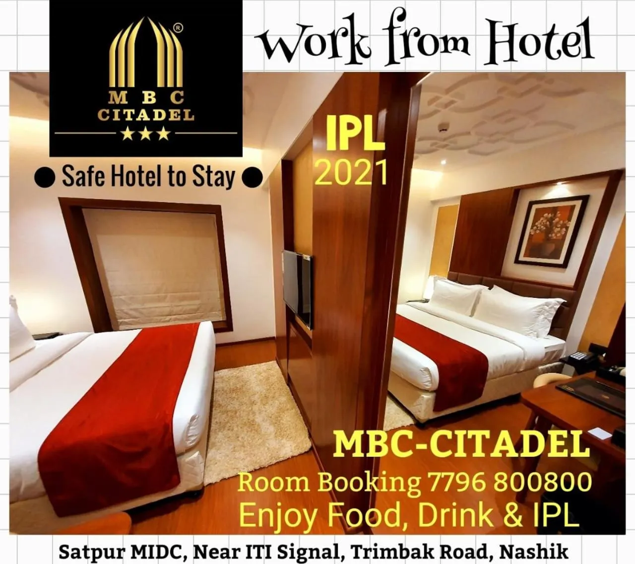 Entertainment, Bed in Hotel MBC Citadel Nashik