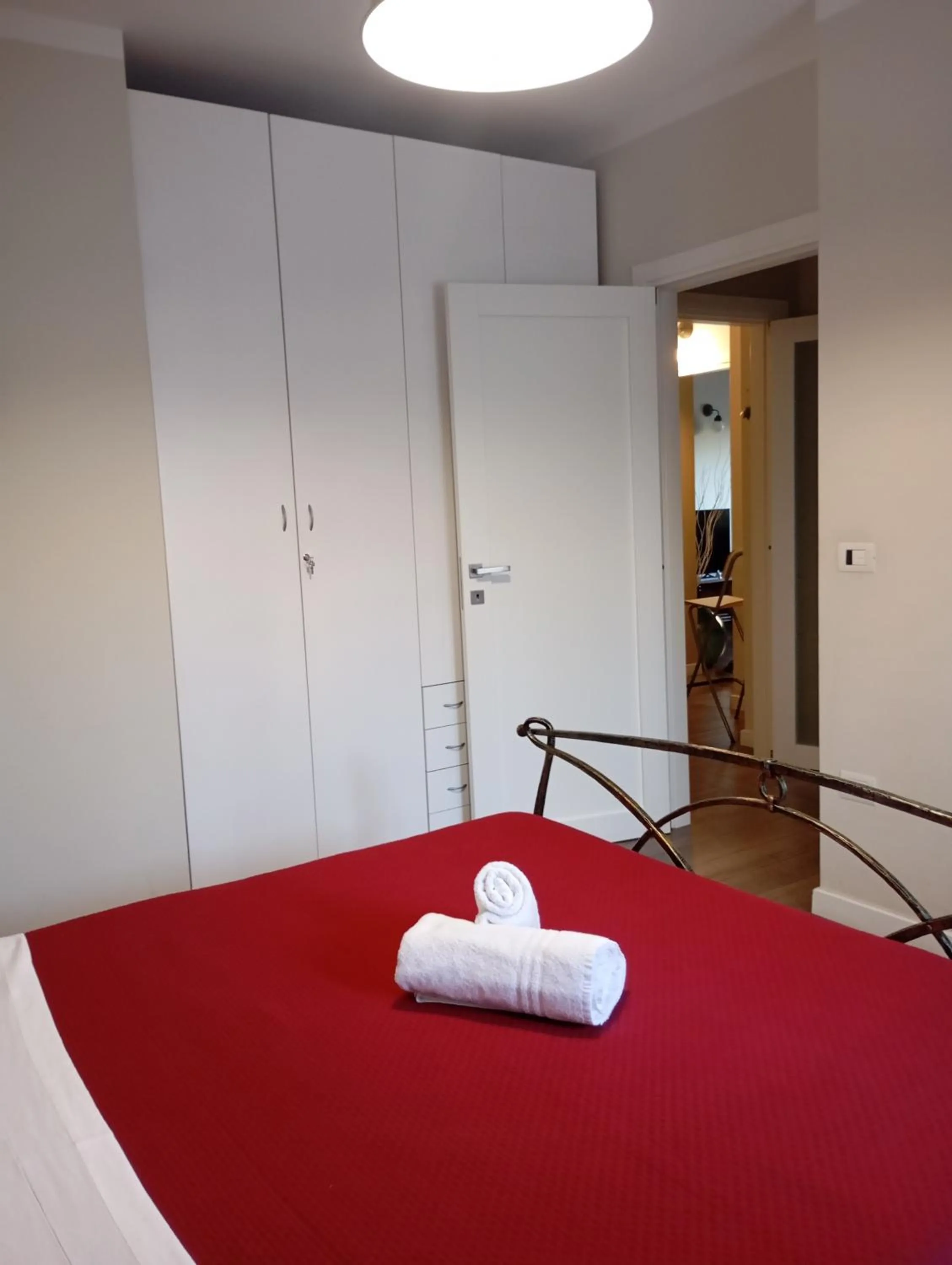 Photo of the whole room, Bed in open