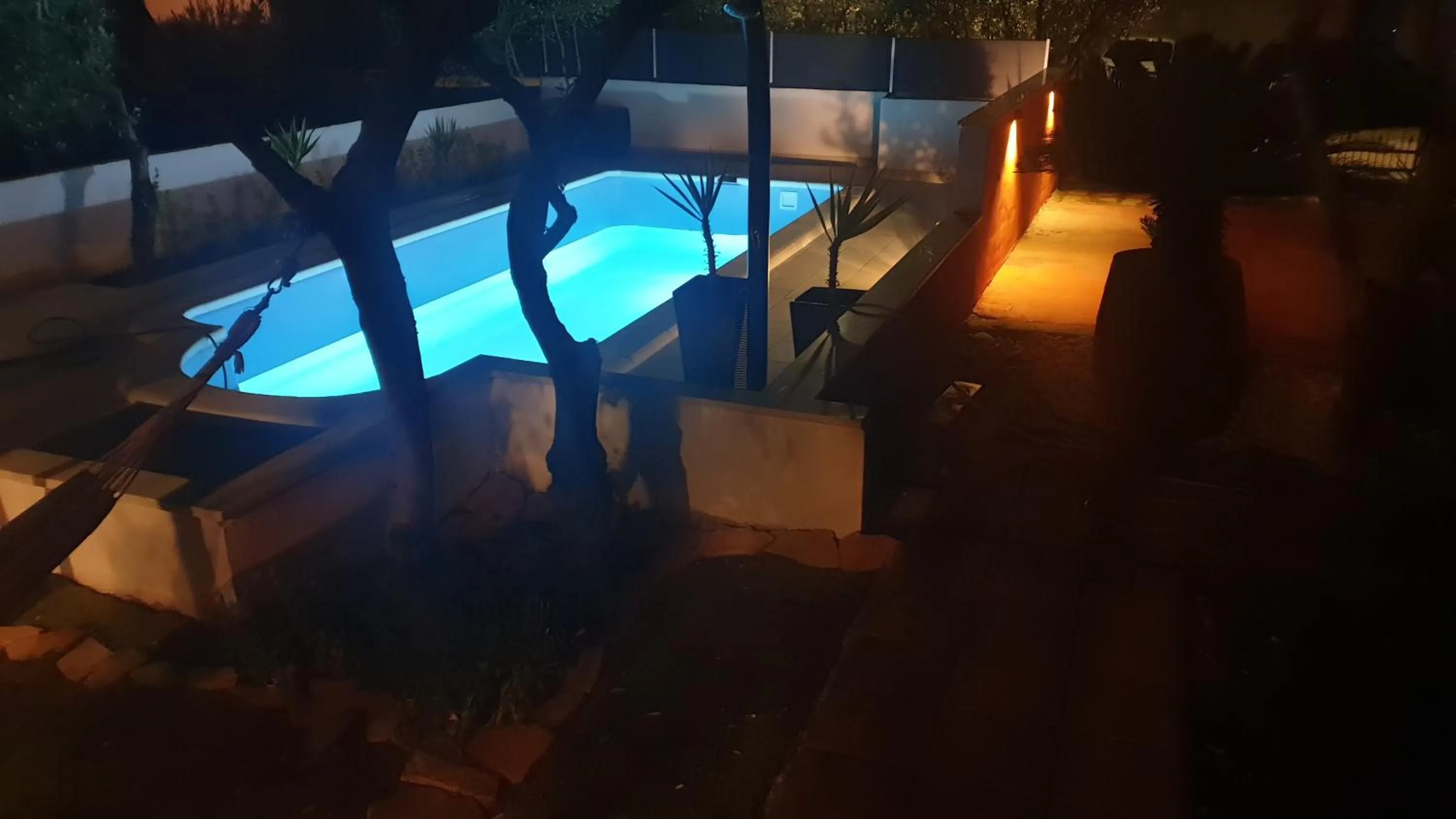 Swimming pool, Pool View in House with big walled oliva garden