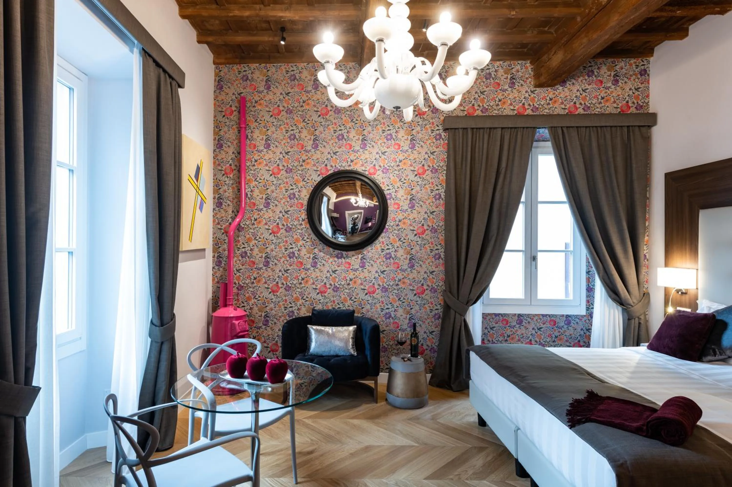 Seating area, Bed in Kairos by Florence Art Apartments