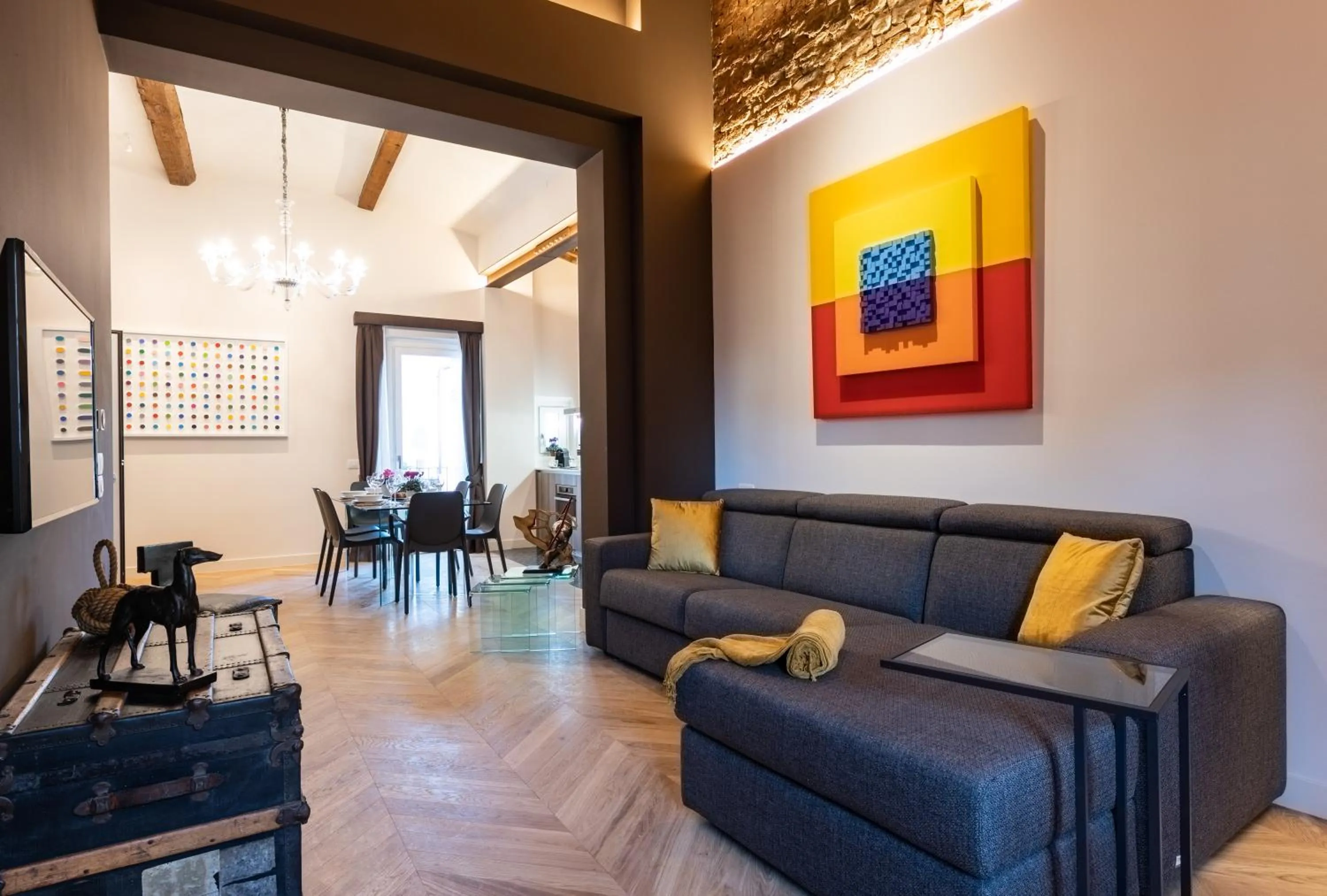 Seating area in Kairos by Florence Art Apartments