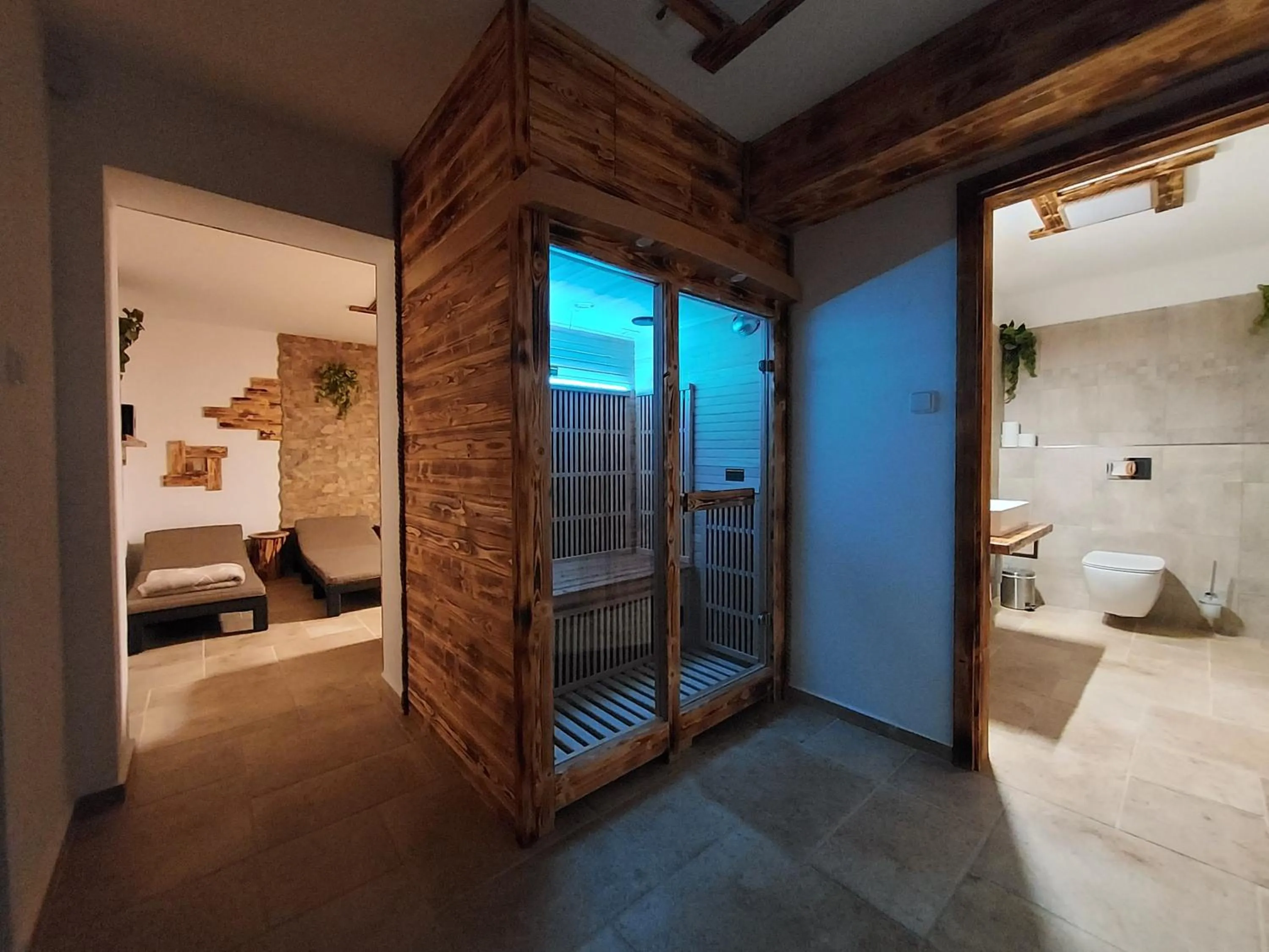 Sauna, Bed in Apartmány Srub Výtoňka Lipno