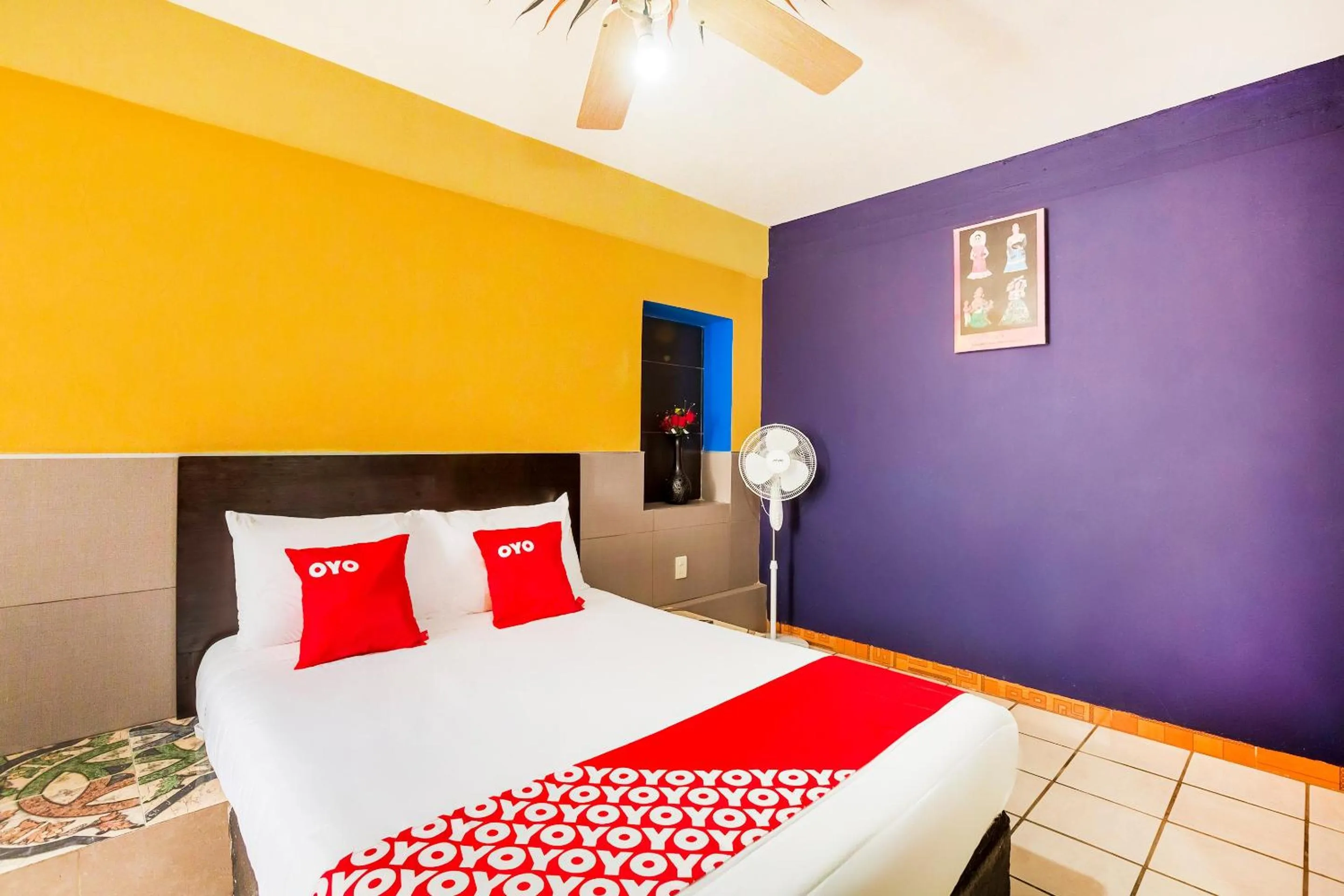 Bedroom, Bed in OYO Hotel Rey David, Oaxaca