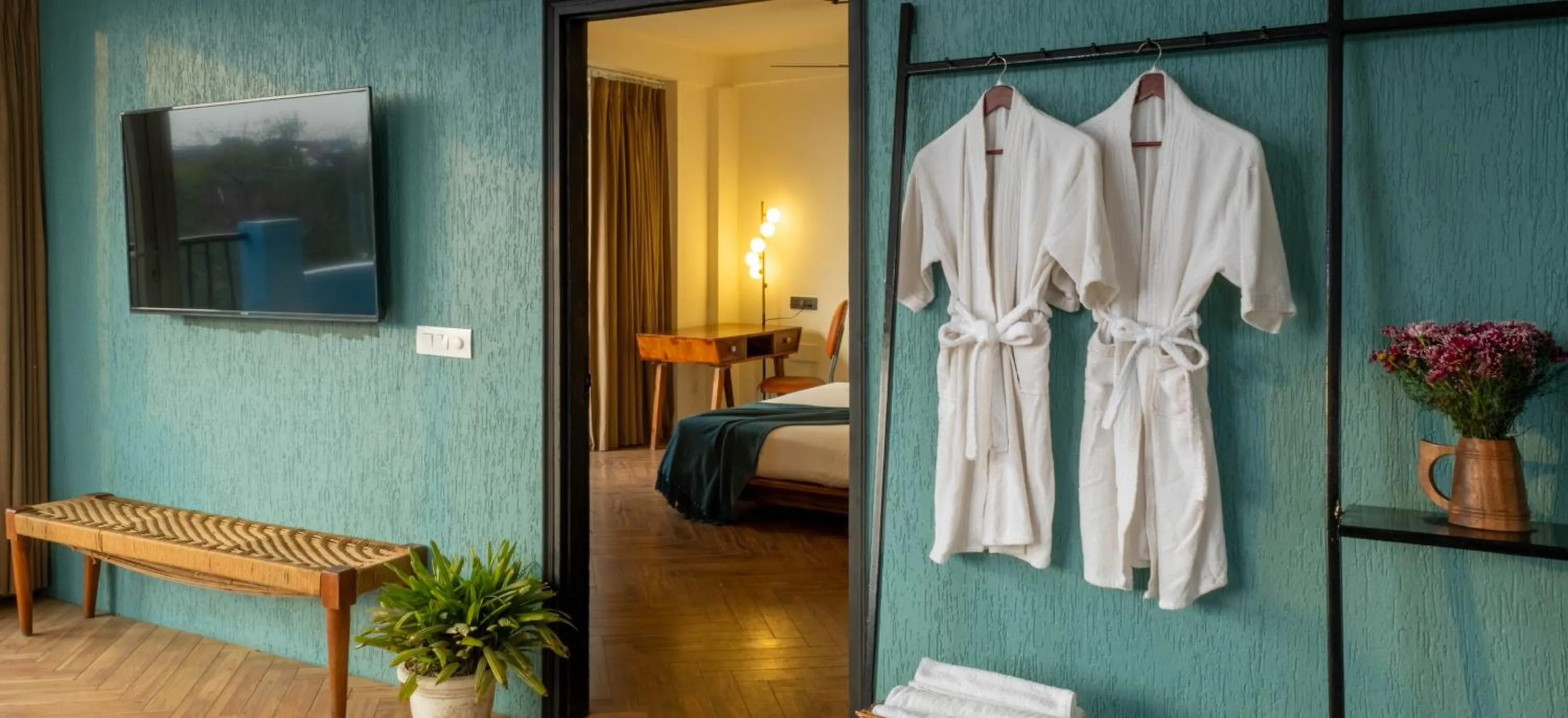 Living room, Bed in Minimalist Poshtel & Suites