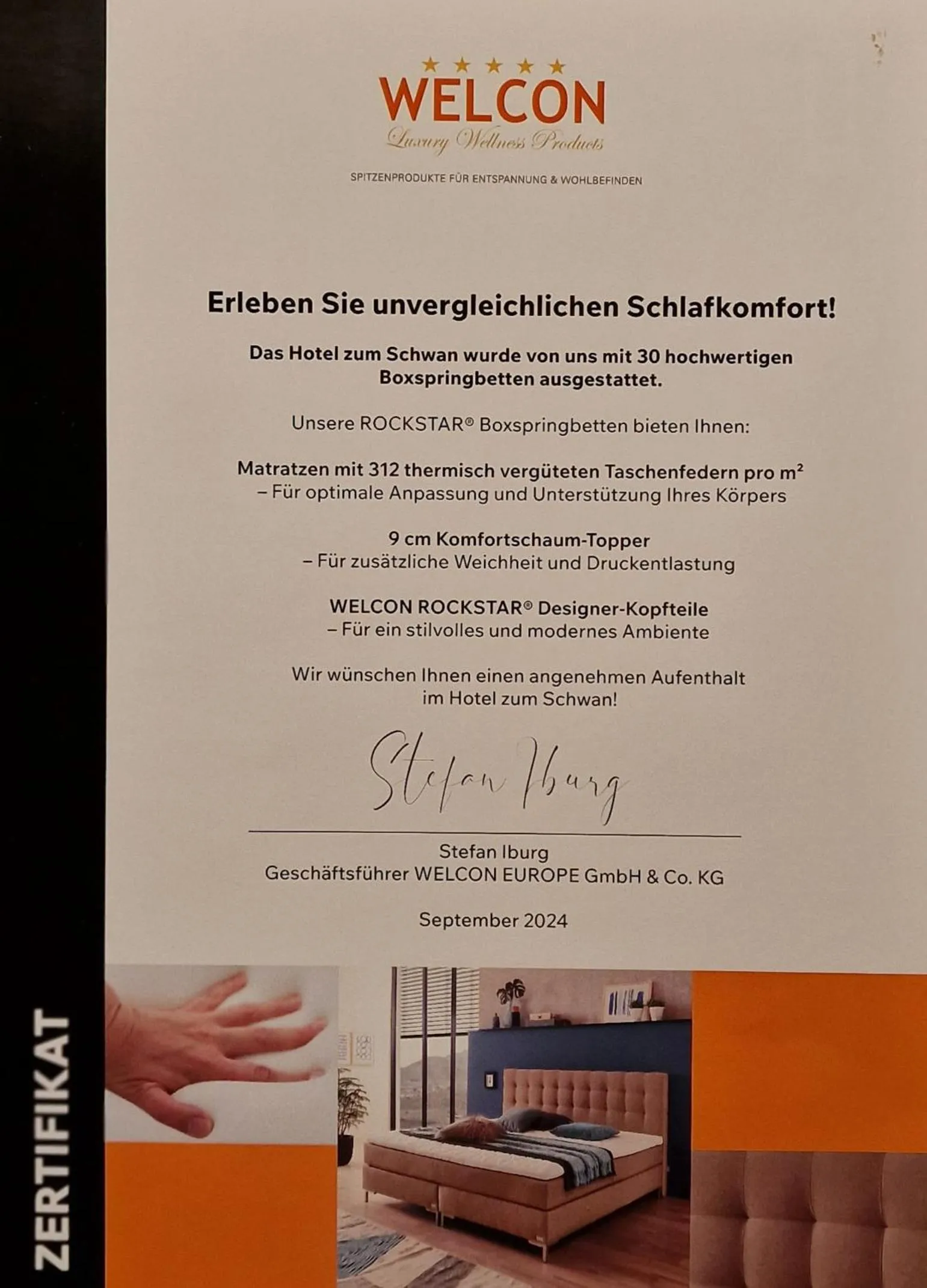 Certificate/Award in Historisches Hotel zum Schwan
