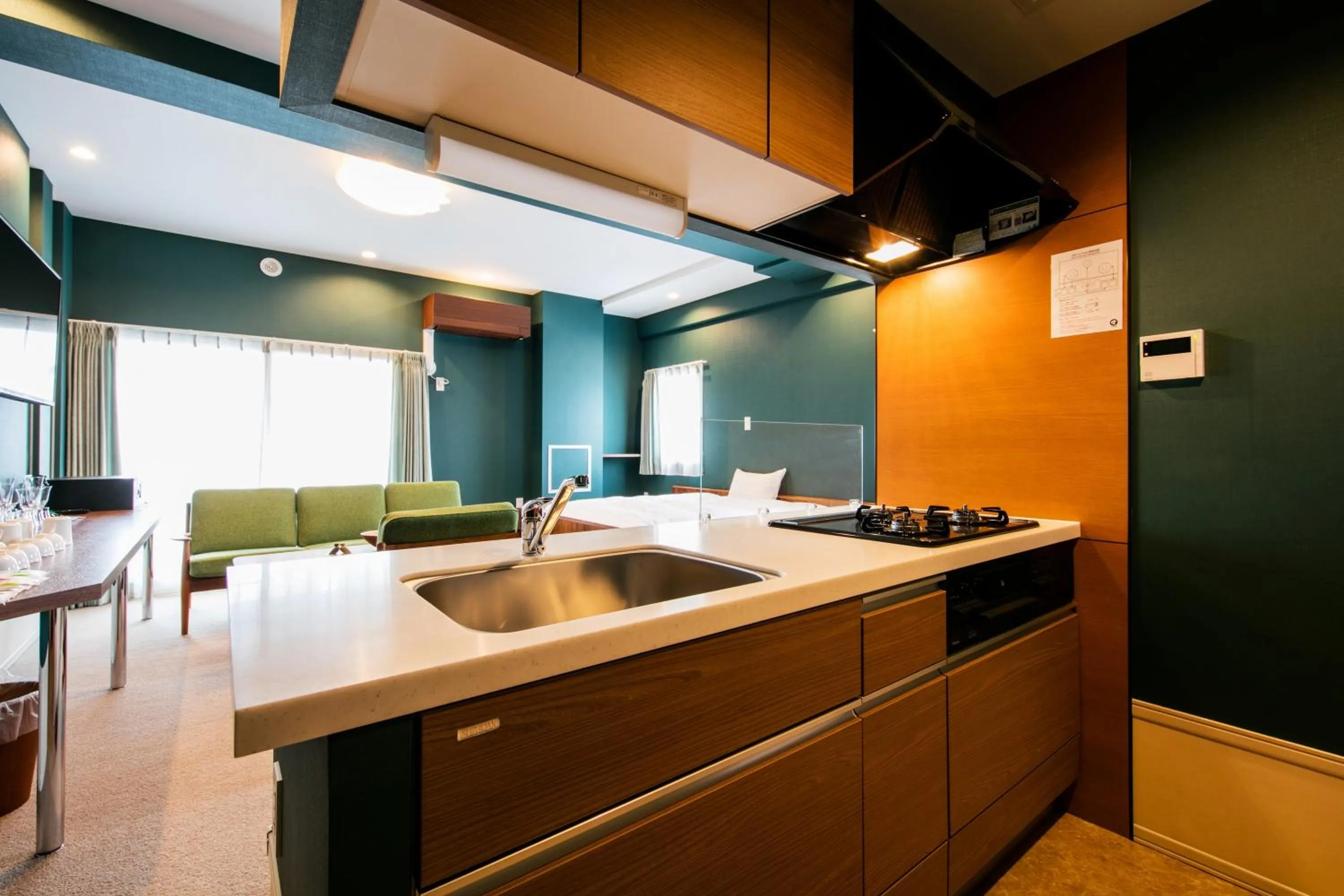 Kitchen or kitchenette, Bed in VILLA KOSHIDO kotoni