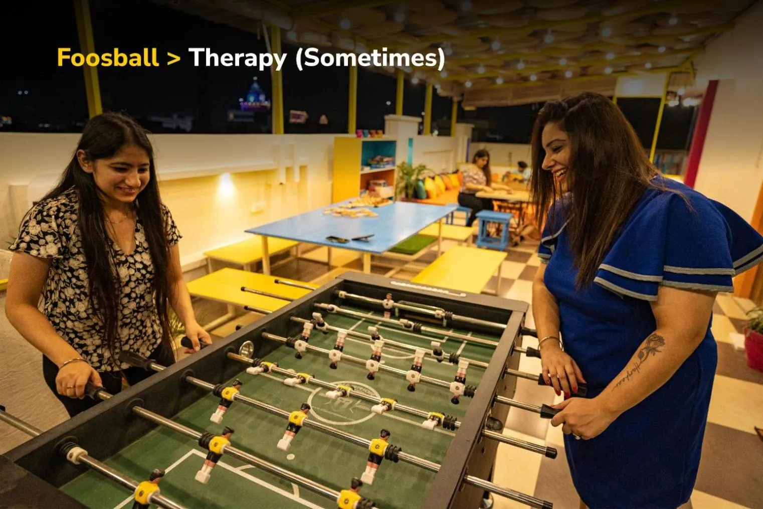 Seating area in goSTOPS Amritsar, Chatiwind Gate