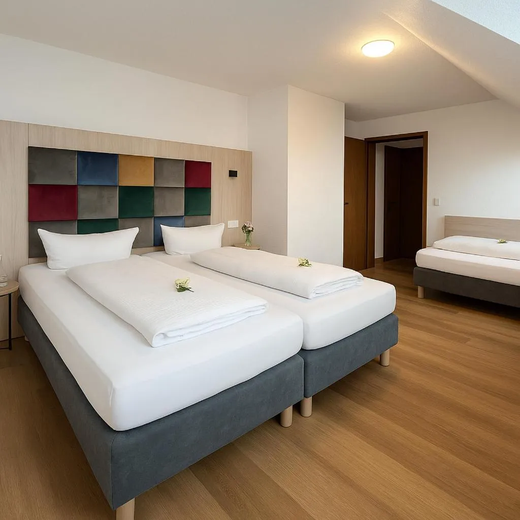 Bed in Hotel Daucher