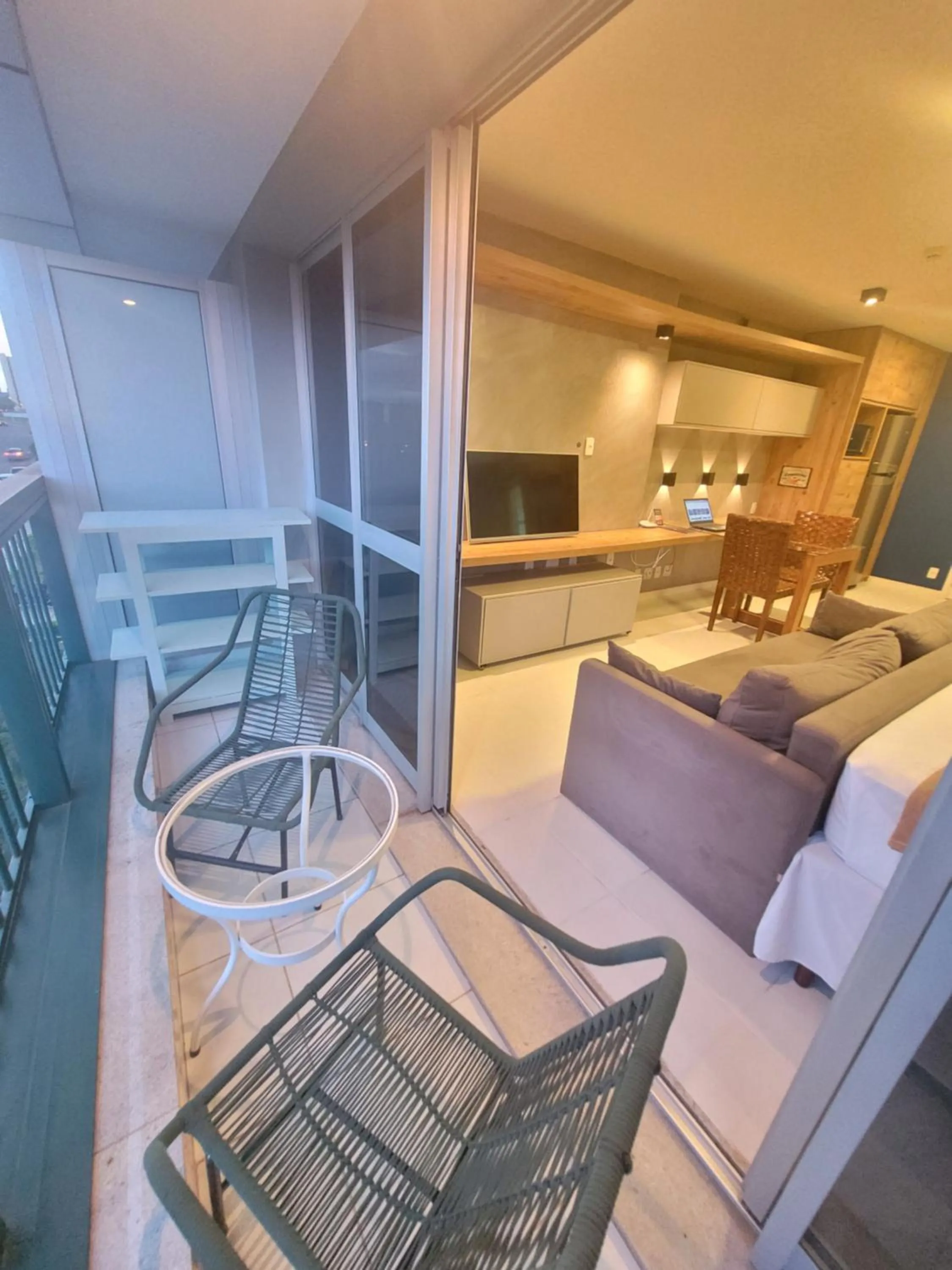 Living room in Flat Vision Executivo Premium By Rei dos Flats