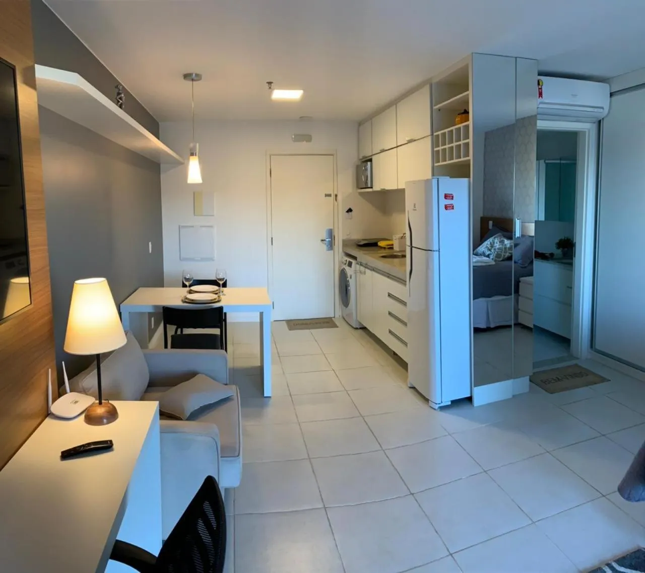 Kitchen or kitchenette in Flat Vision Executivo Premium By Rei dos Flats