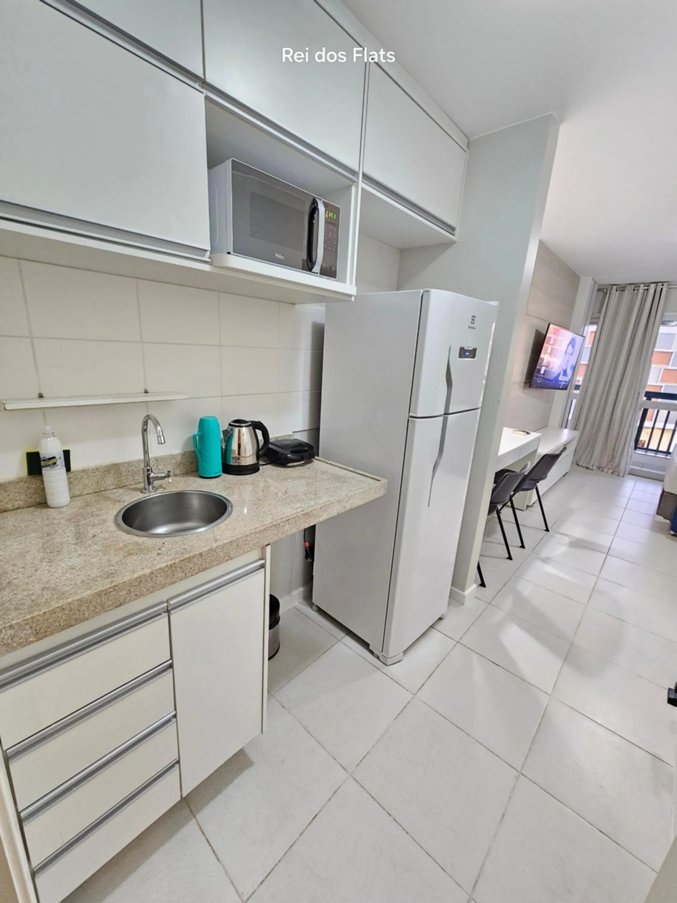 Kitchen or kitchenette in Flat Vision Executivo Premium By Rei dos Flats