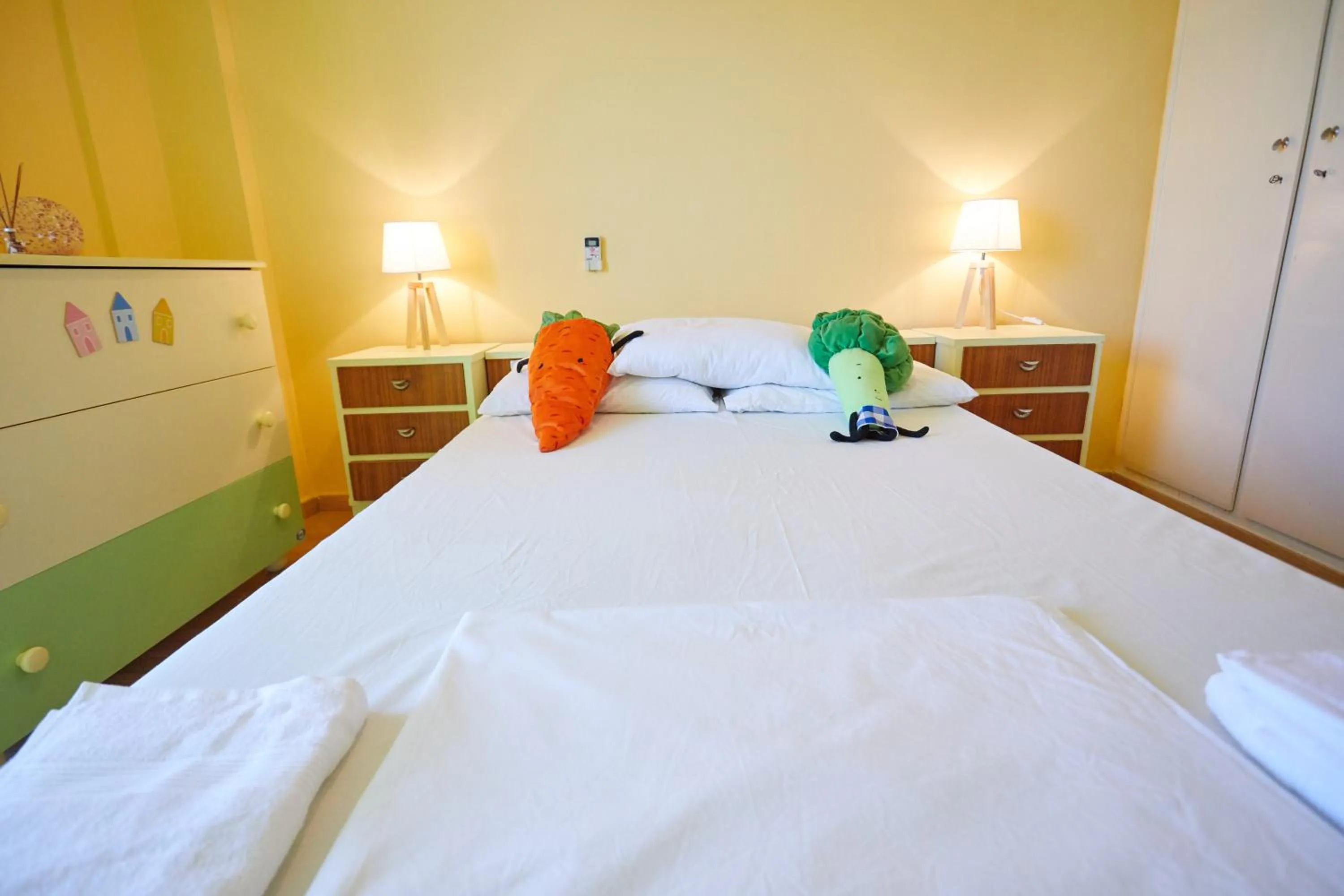 Bed in Karfas sea view apartment