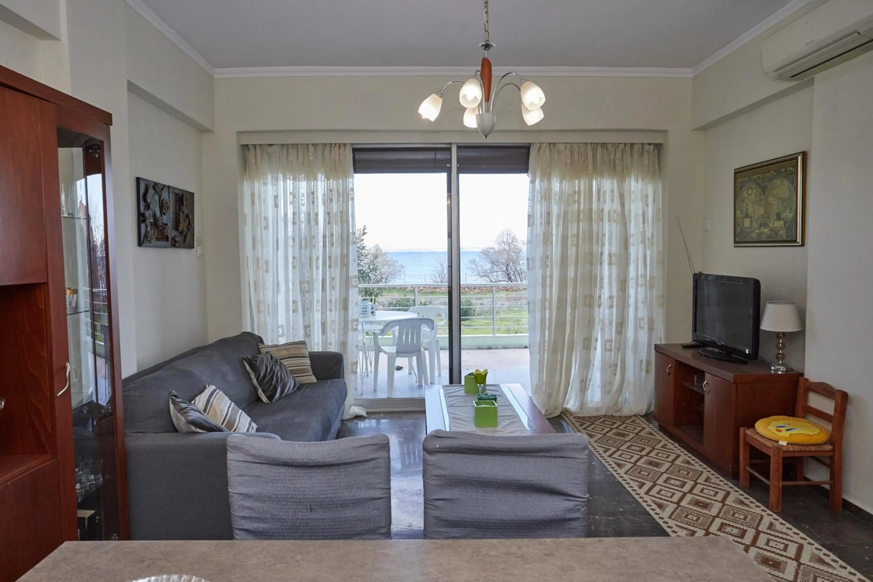 Seating area in Karfas sea view apartment