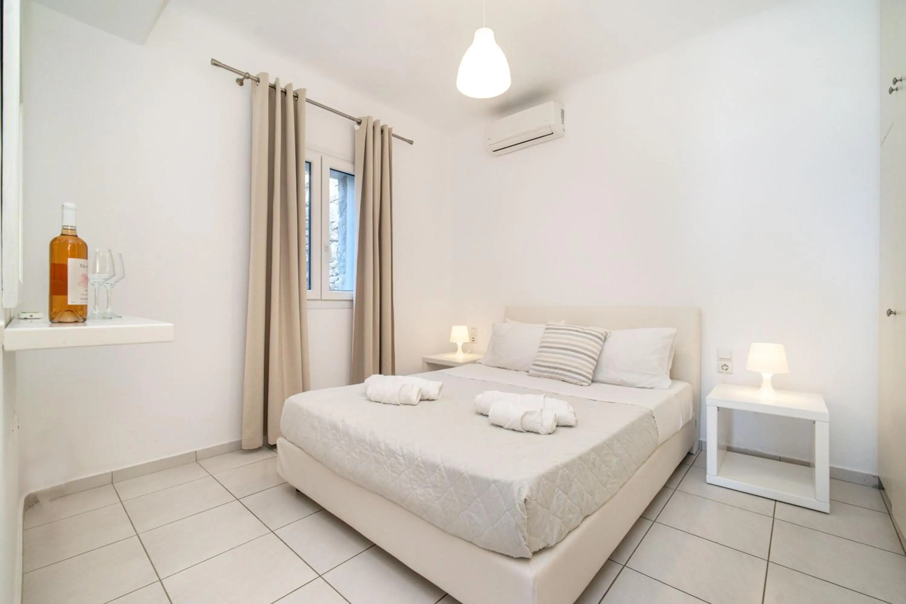 Bedroom in Overview Mykonos Apartments