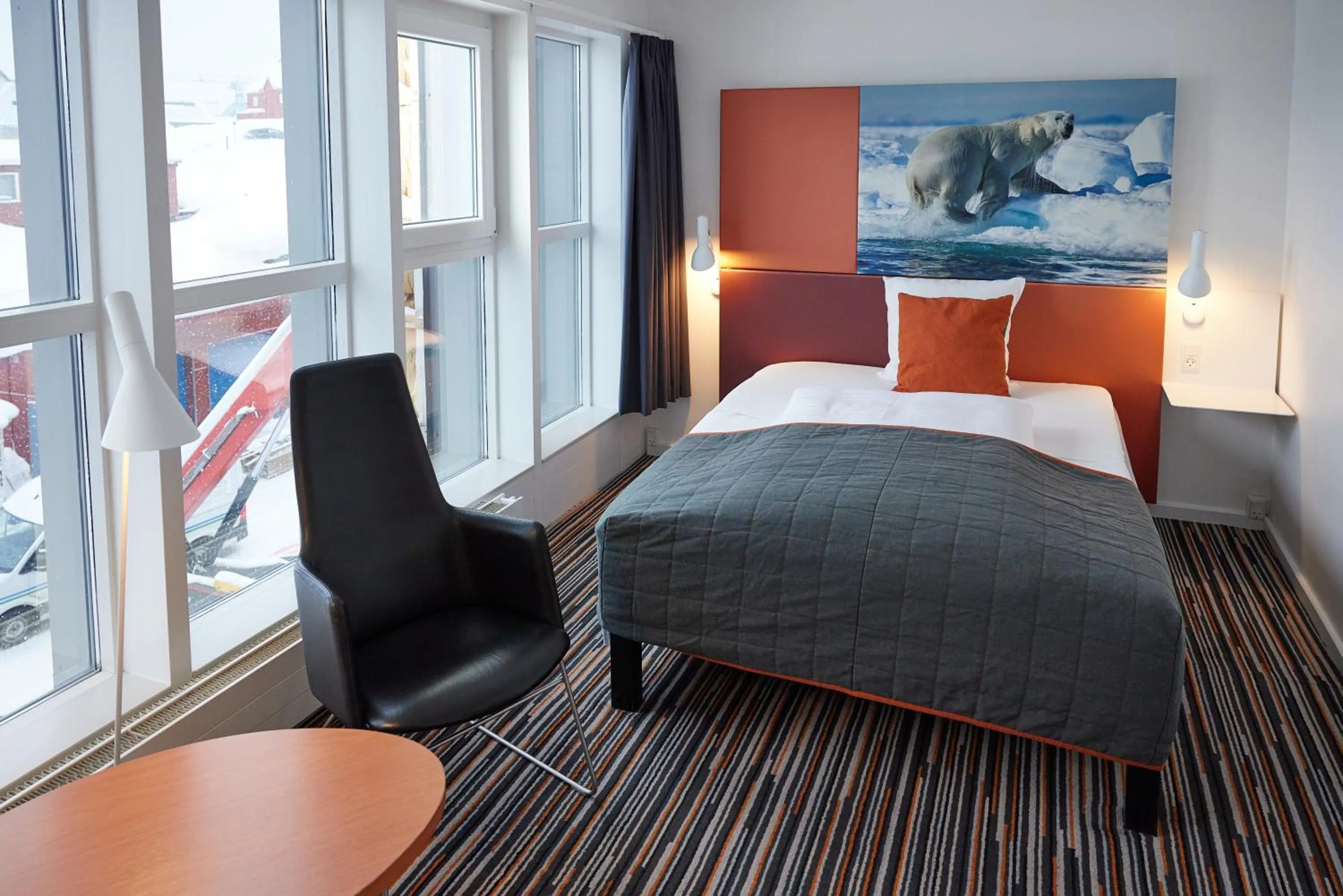 Bed in Hotel Hans Egede