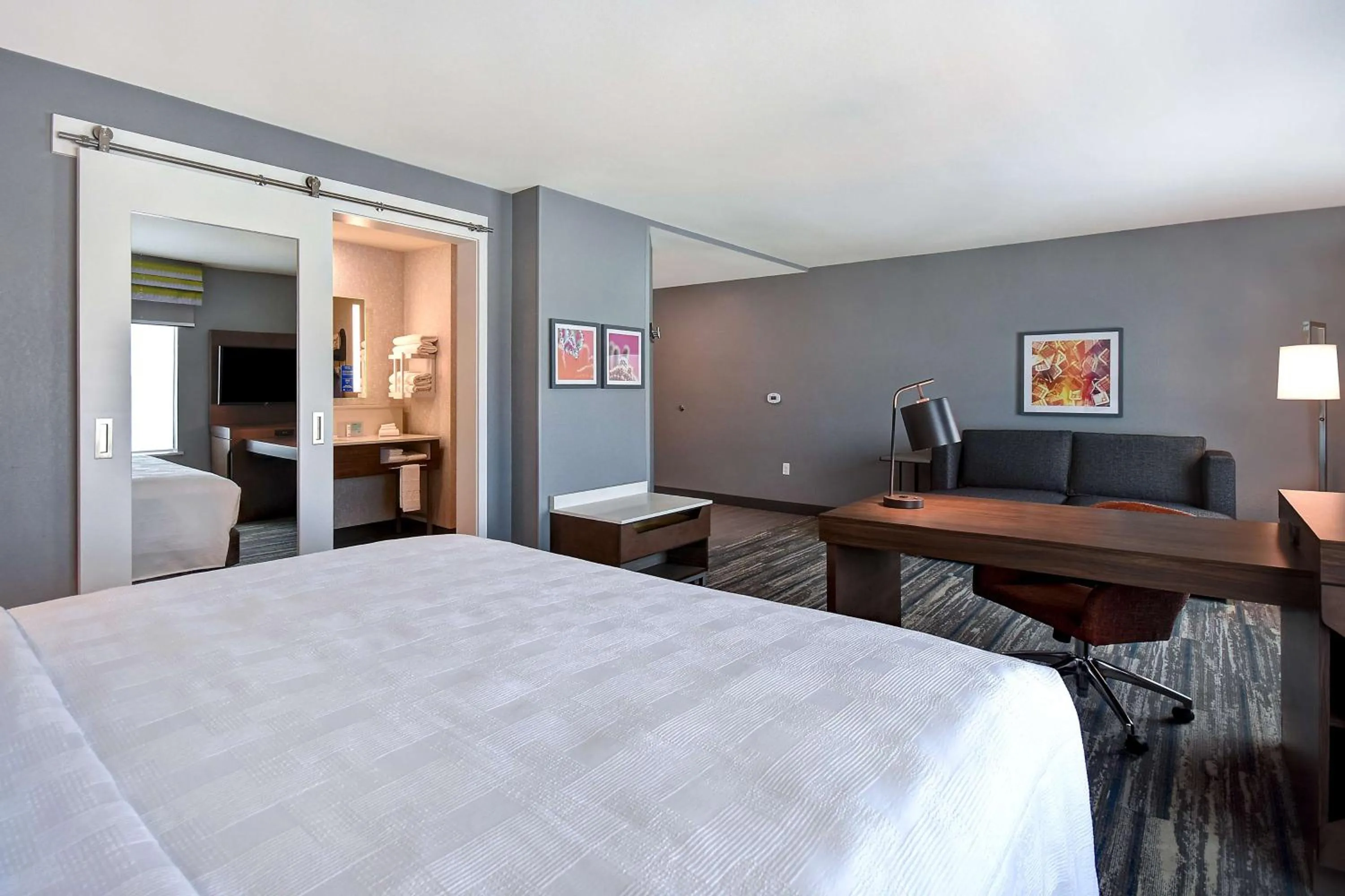 Bed in Hampton Inn & Suites Las Vegas Convention Center - No Resort Fee