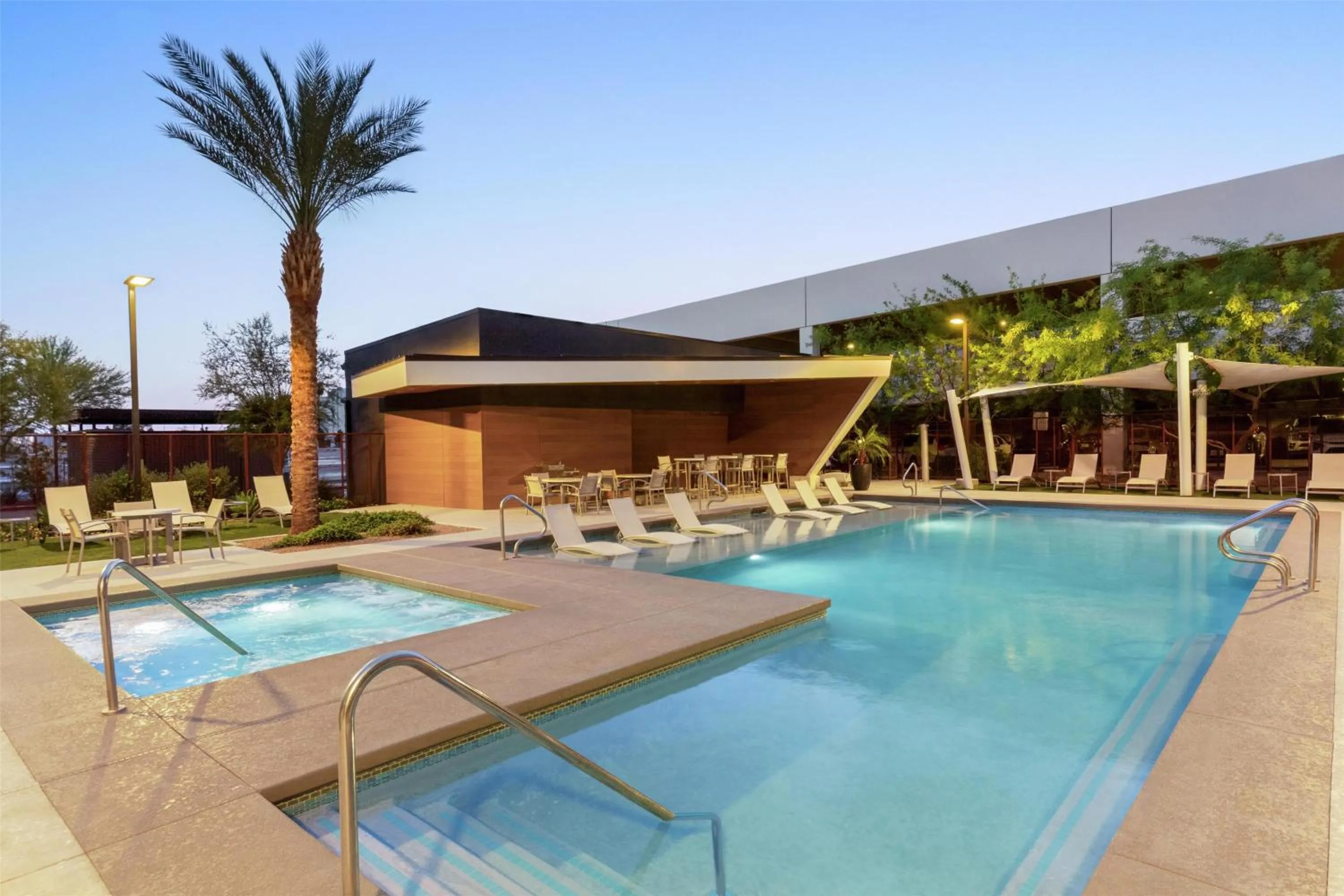Pool view in Home2 Suites by Hilton Las Vegas Convention Center - No Resort Fee