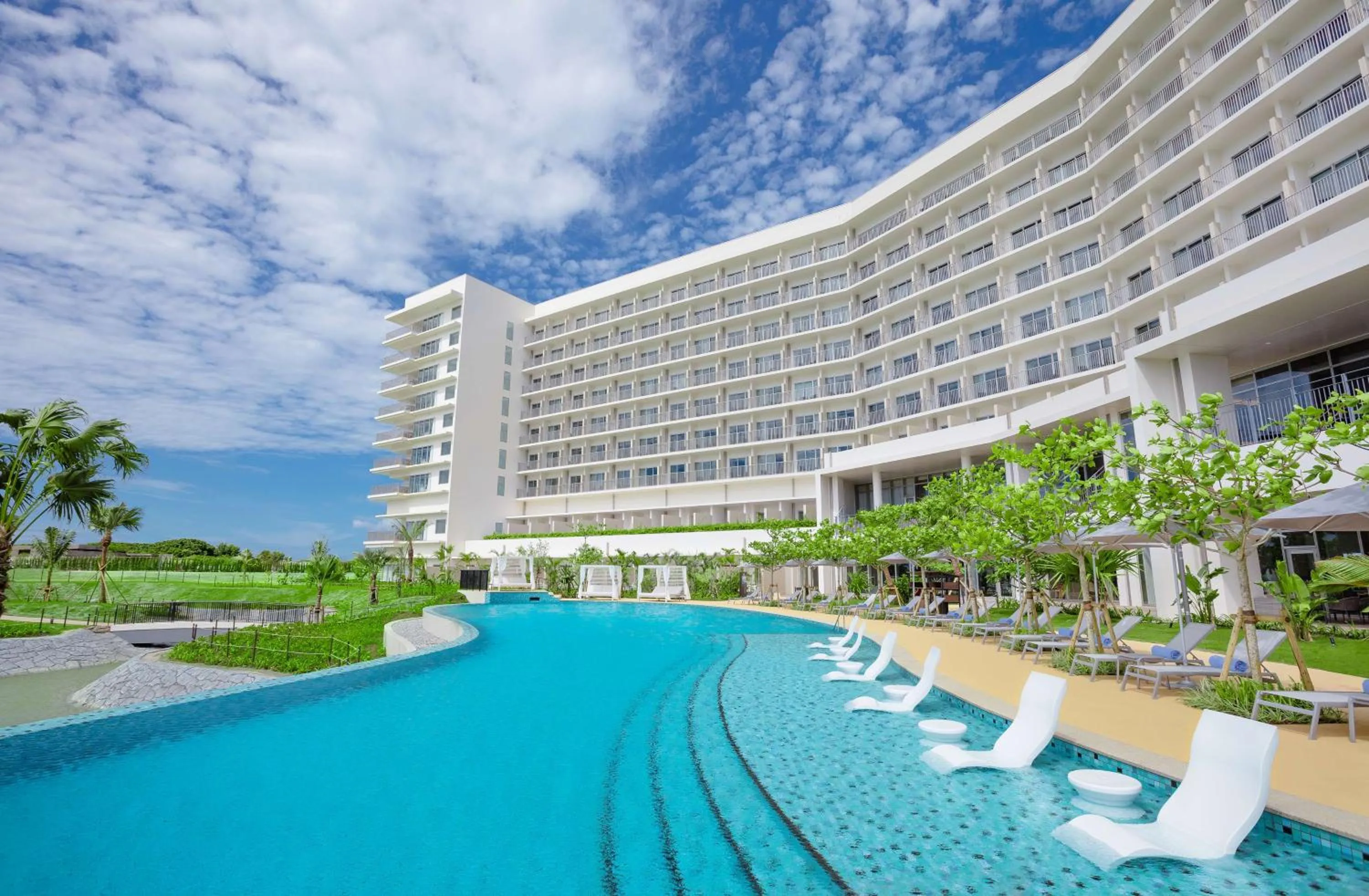 Pool view in Hilton Okinawa Sesoko Resort