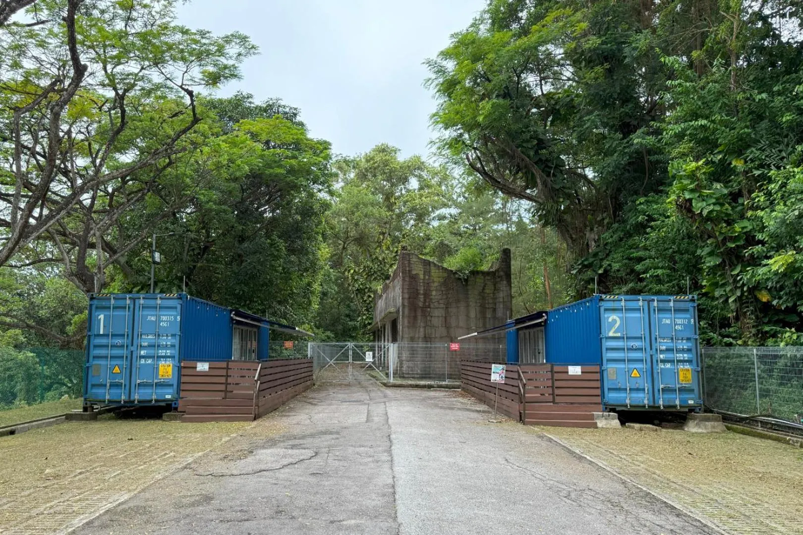Property building in Shipping Container Hotel at Haw Par Villa GoogleMap Address 27 Zehnder Road Taxi and cars can only enter via Zehnder Road