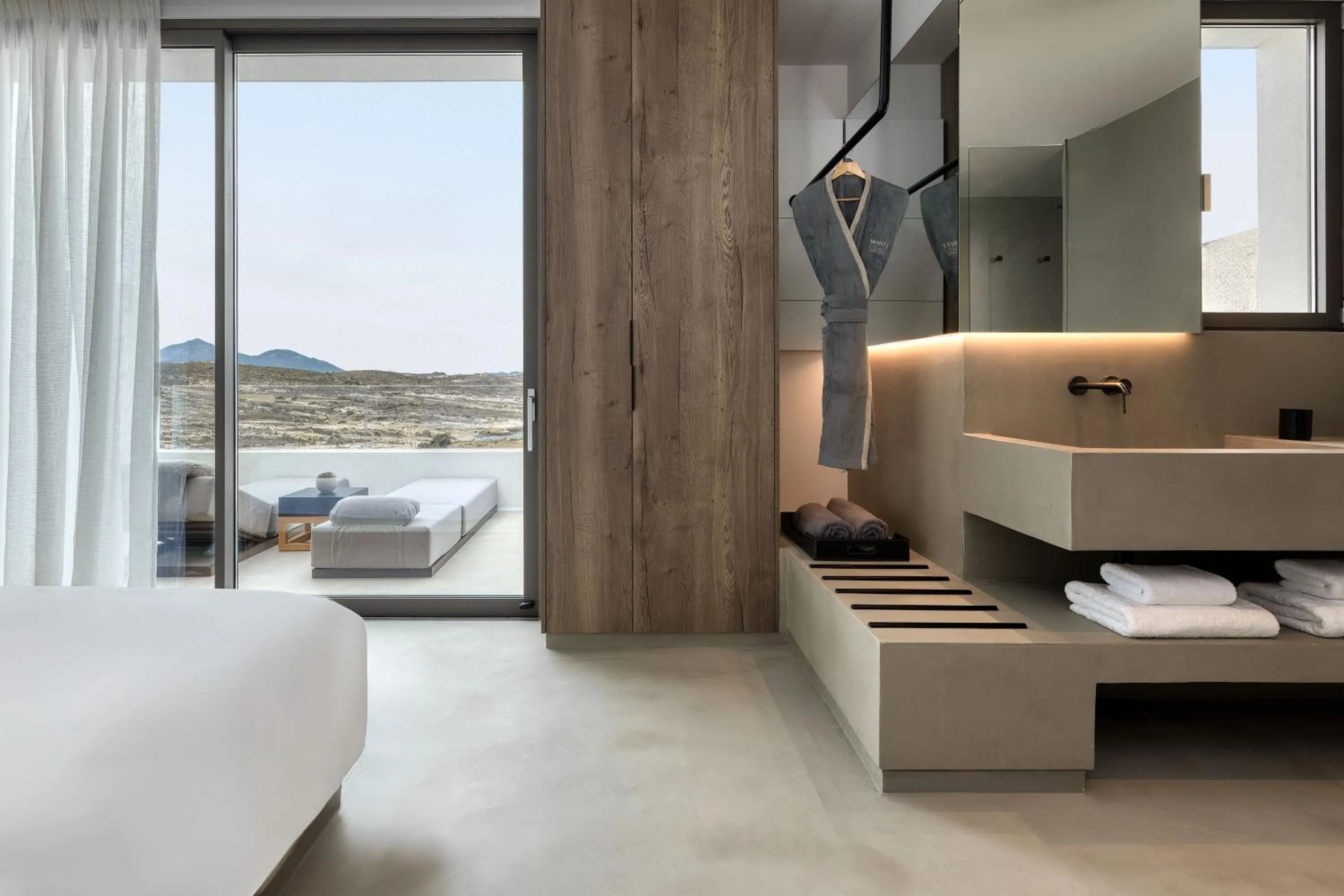 Bathroom, Bed in Domes White Coast Milos, Adults Only