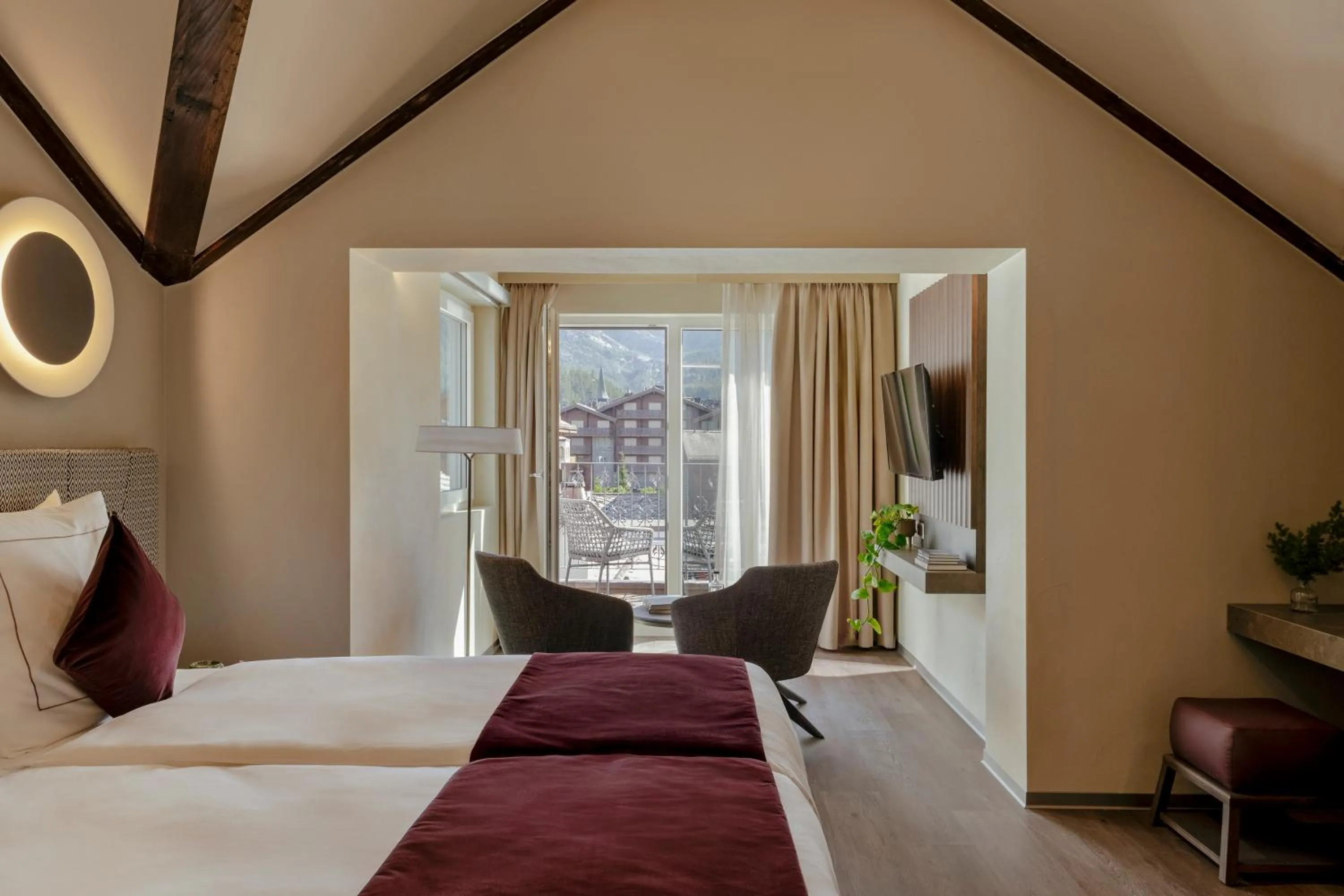 Bed in SCHLOSS Zermatt - CBD & Adaptogenic Spa and Sport Hotel