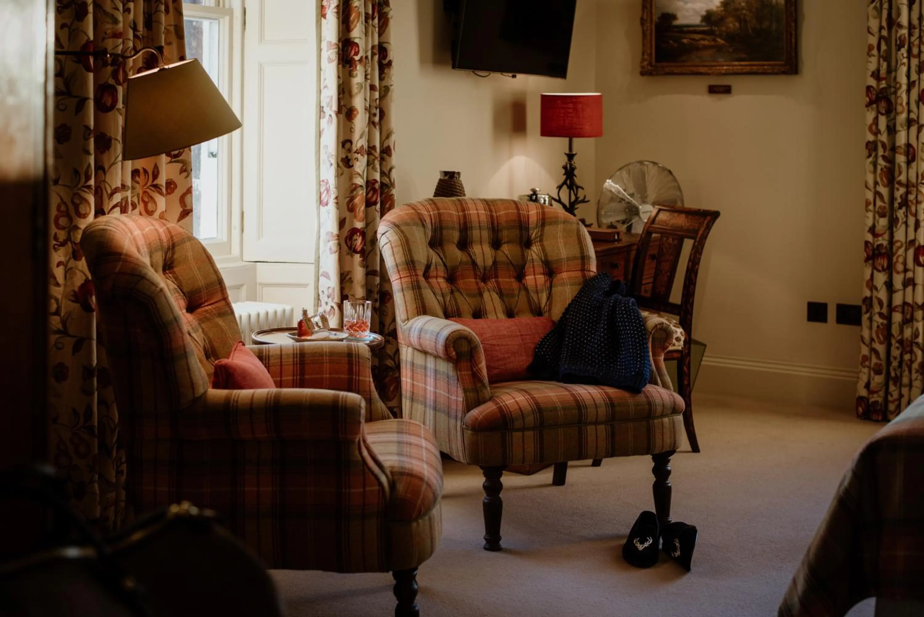 Seating area in Links House at Royal Dornoch