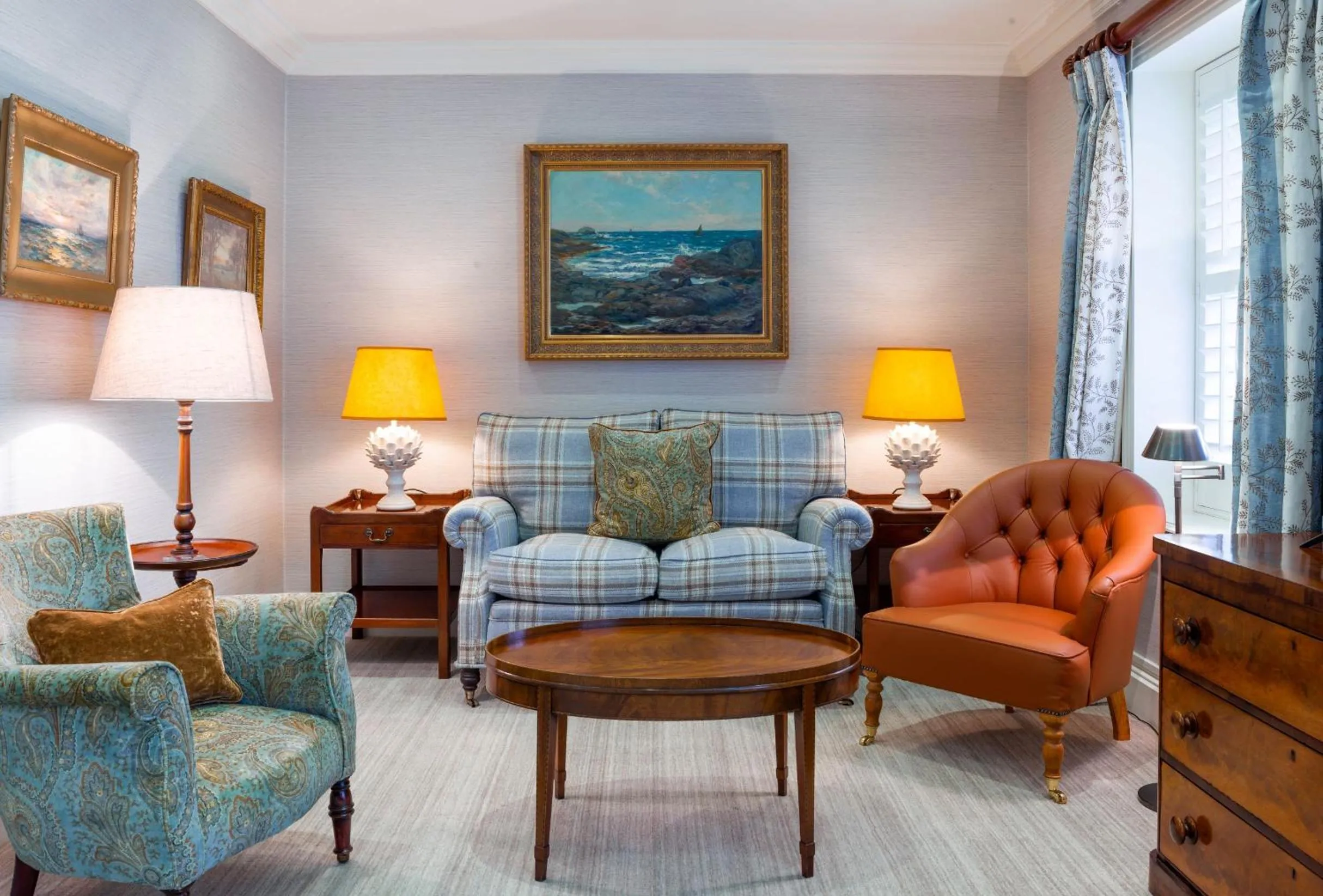 Living room in Links House at Royal Dornoch