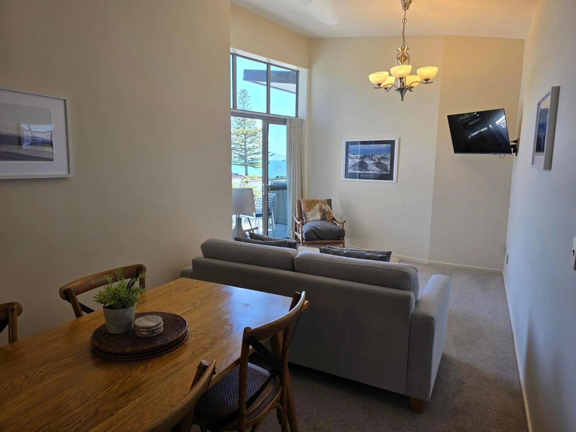 Living room in Kaikoura Waterfront Apartments