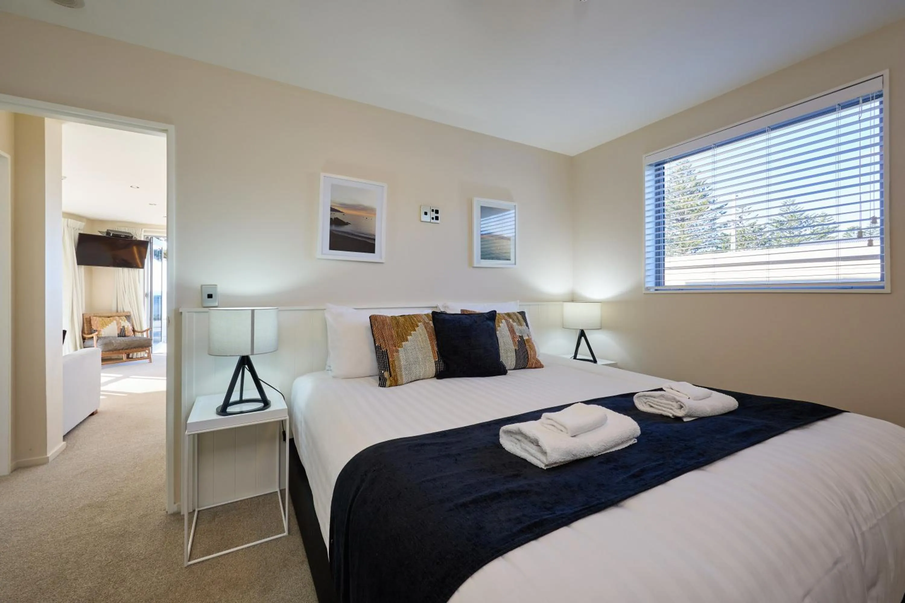 Bed in Kaikoura Waterfront Apartments