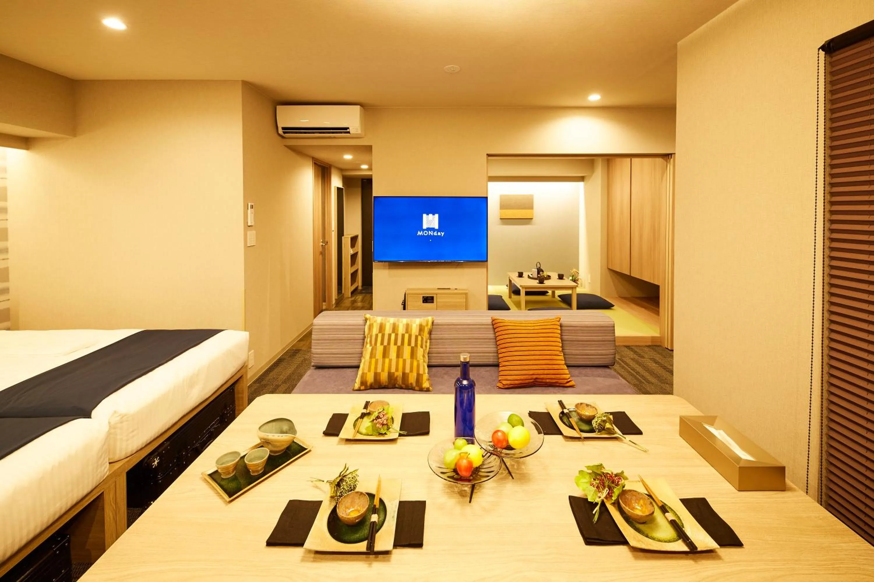 Living room in MONday Apart Premium HAMAMATSUCHO