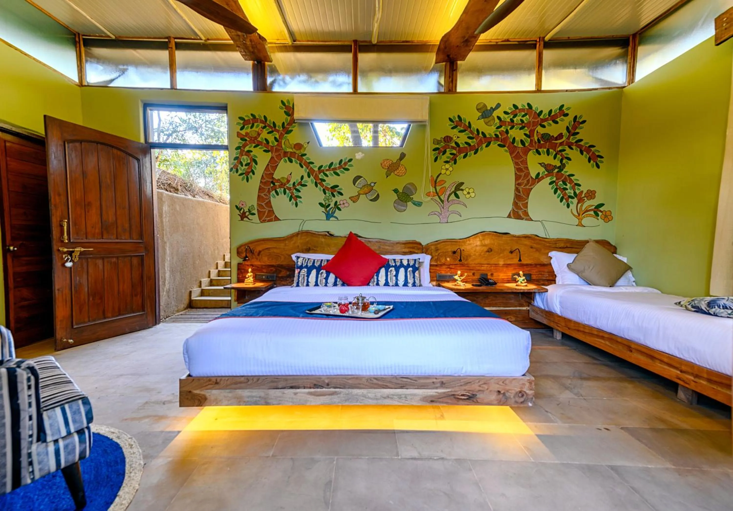 Bed in Kanha Jungle Camp