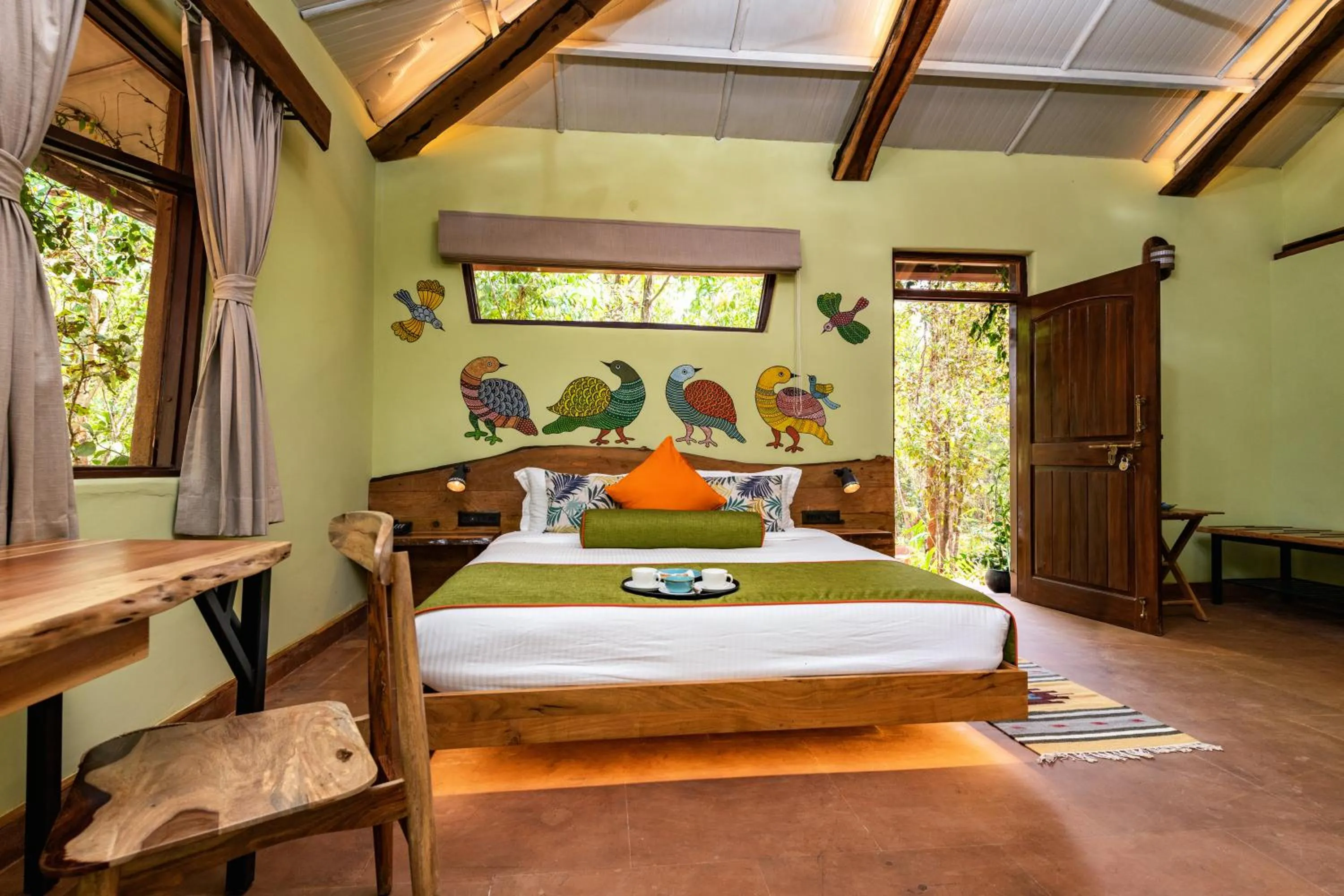 Bed in Kanha Jungle Camp