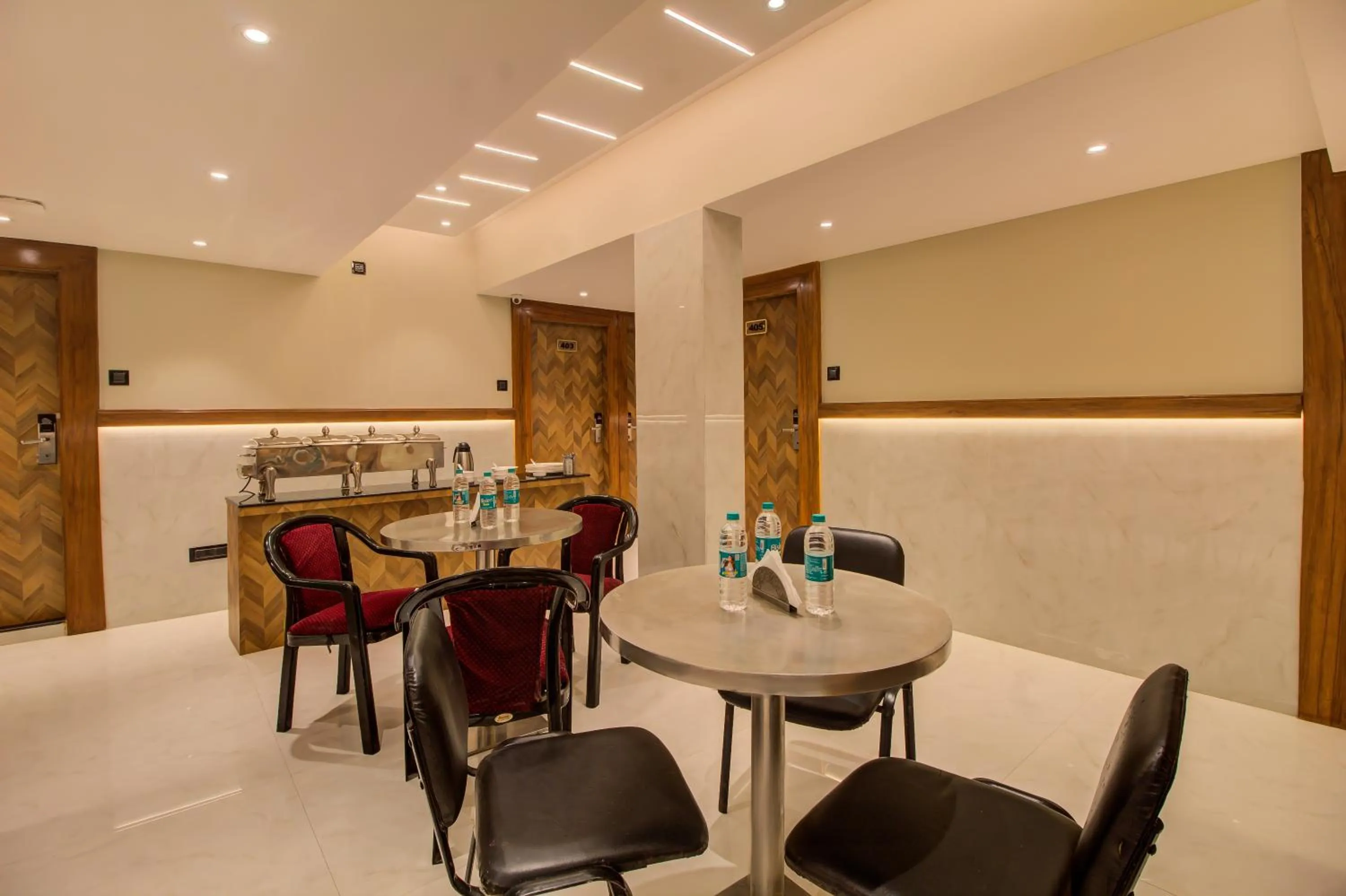 Dining area in Hotel Malad Inn opposite Malad Railway Station