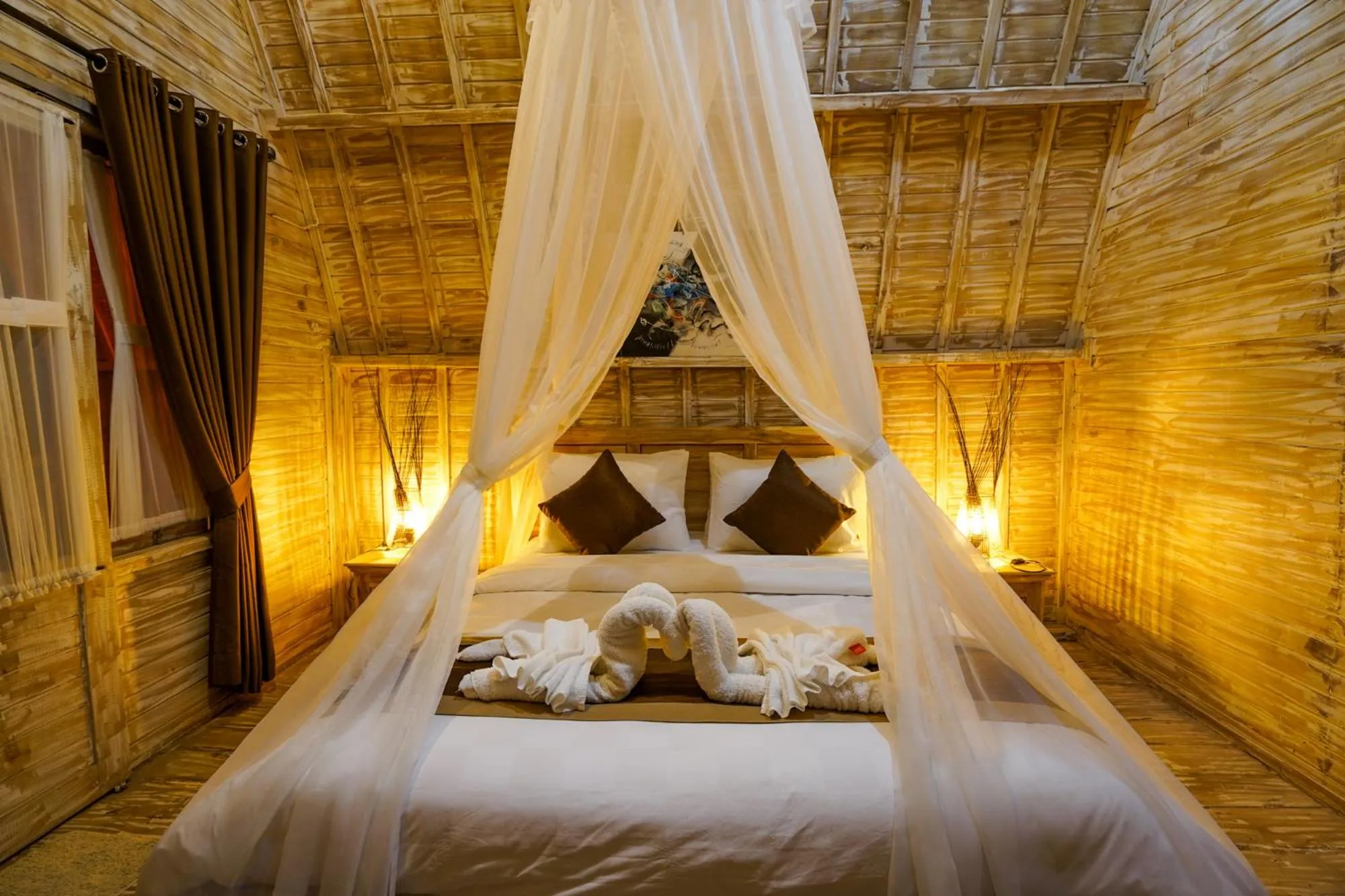 Bed in Unicorn Bungalow