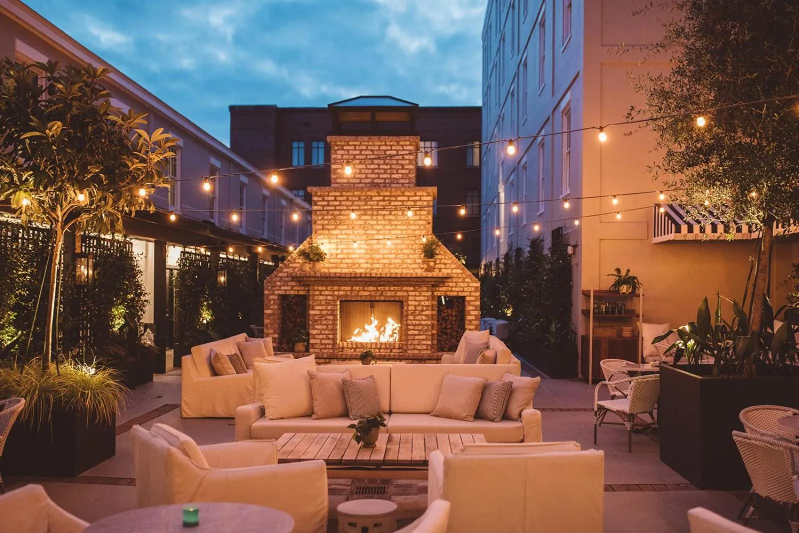 Inner courtyard view in Hotel Emeline