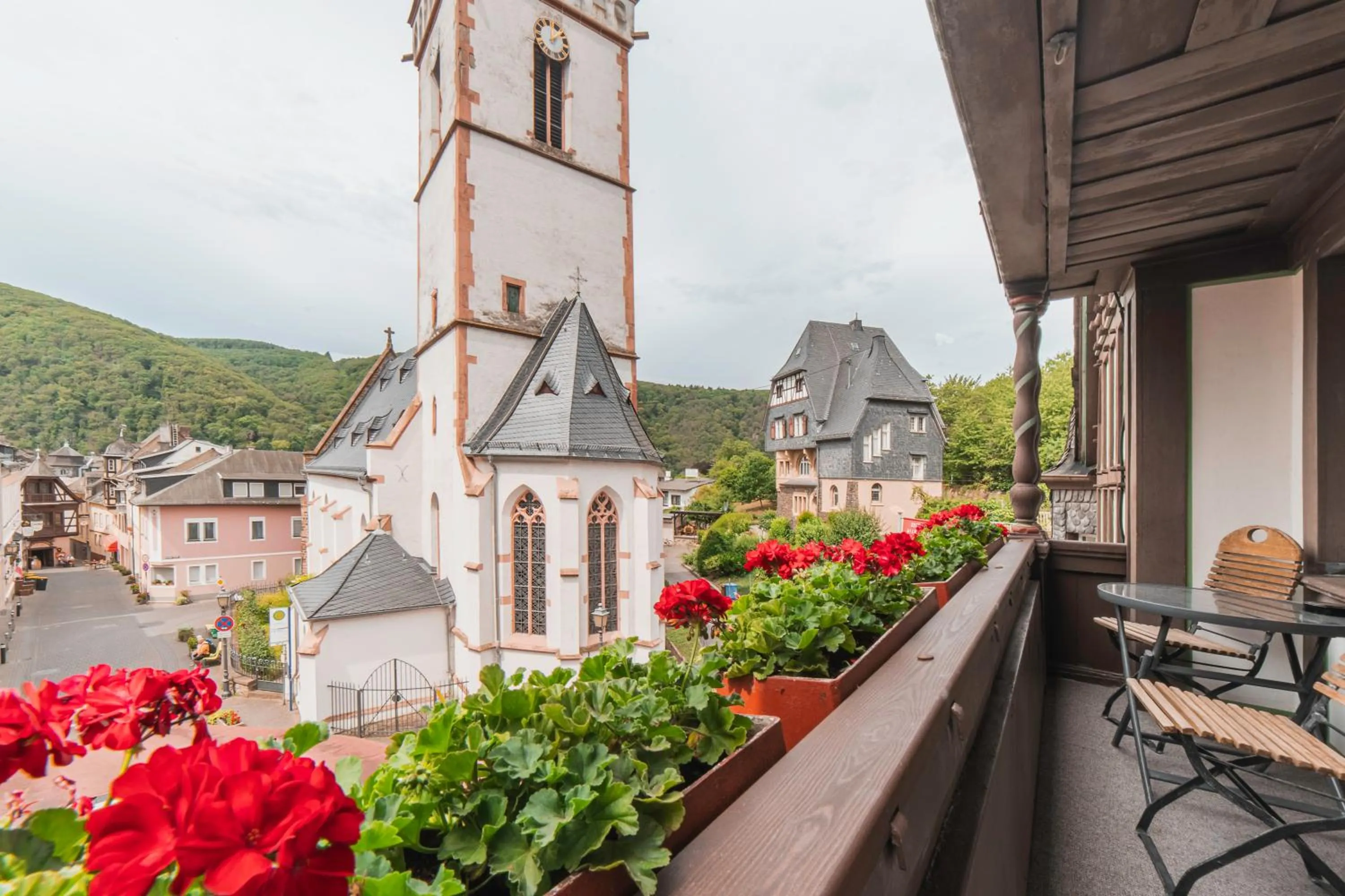 Balcony/Terrace in AKZENT Hotel Berg's Alte Bauernschänke- Wellness und Wein