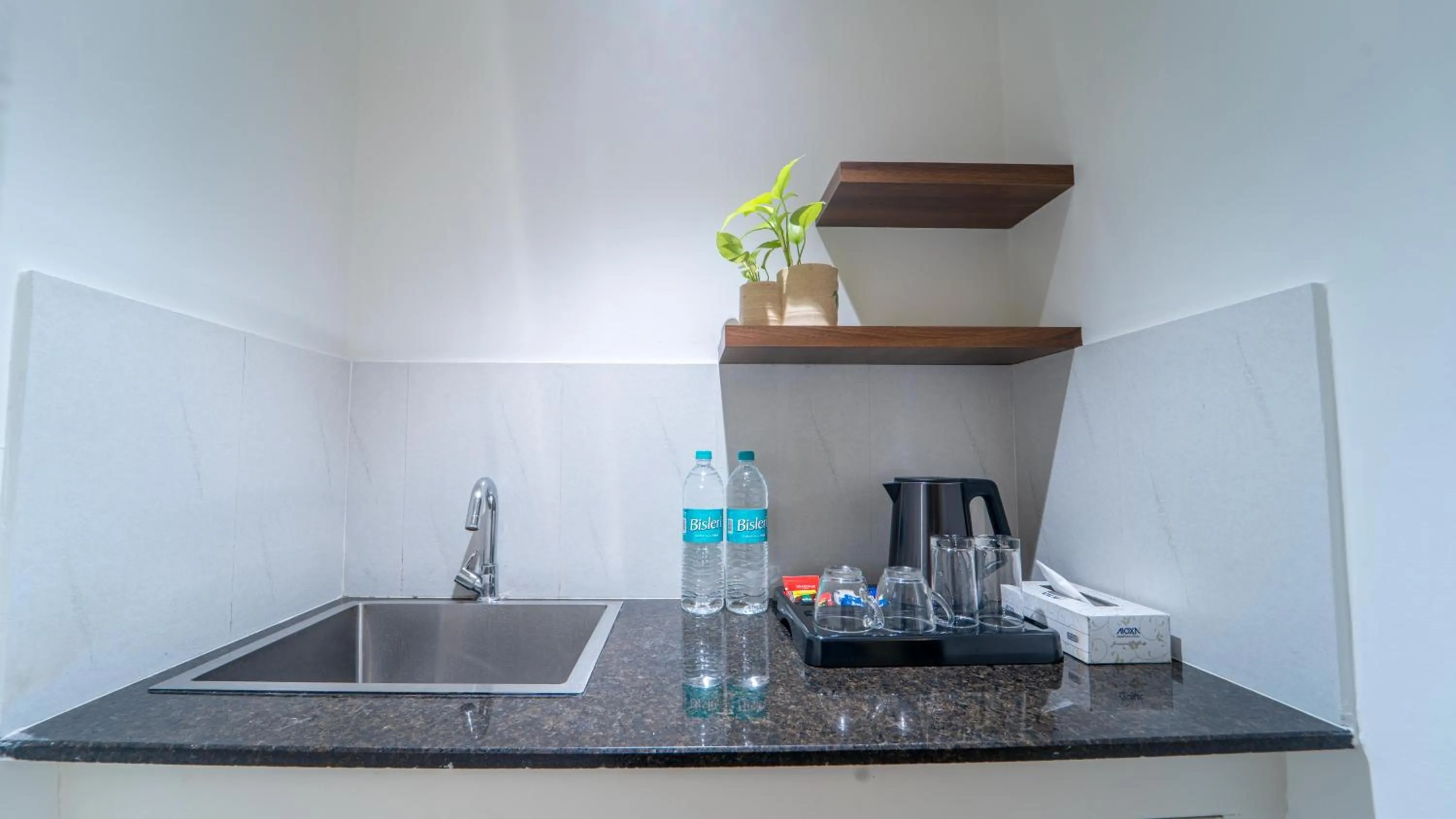 Kitchen or kitchenette in Treebo Petals Suites